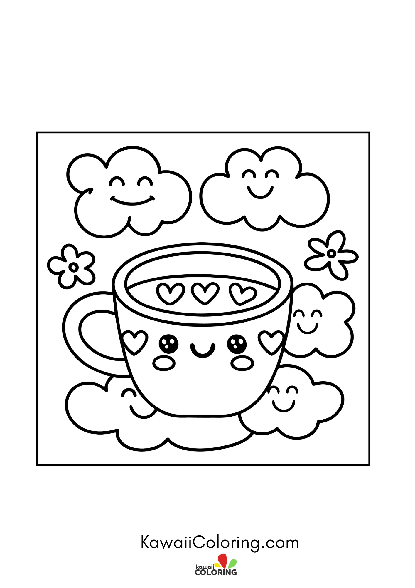 Smiling takeaway coffee cup