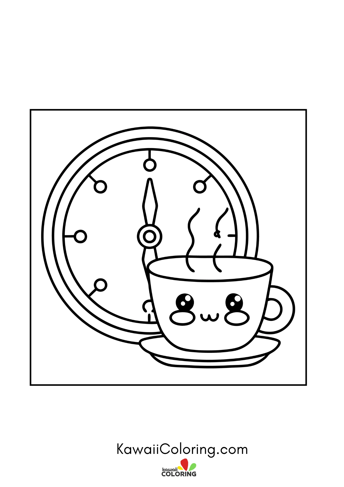 Cute cafe drink coloring page
