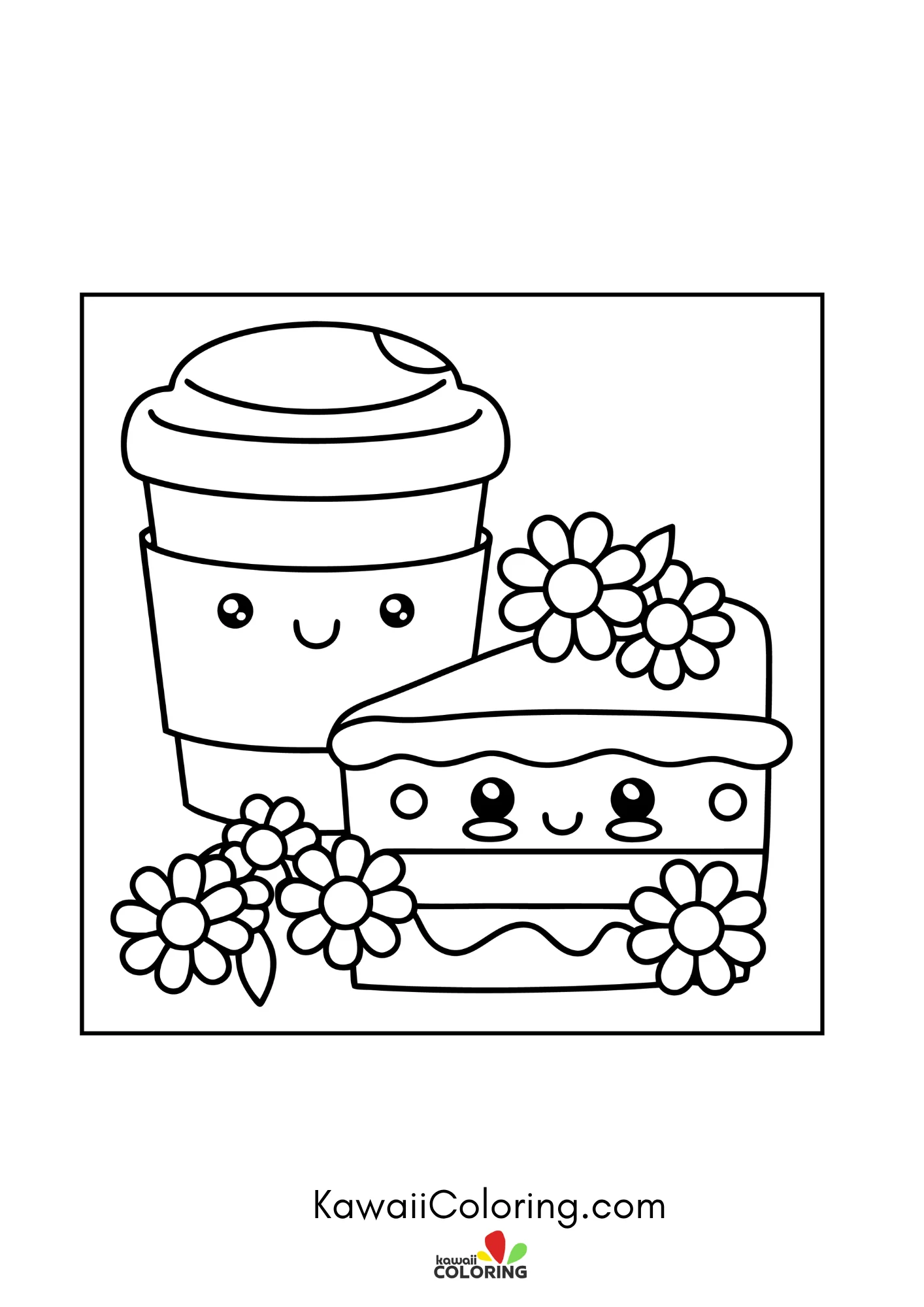 Cute coffee cup with smiling face
