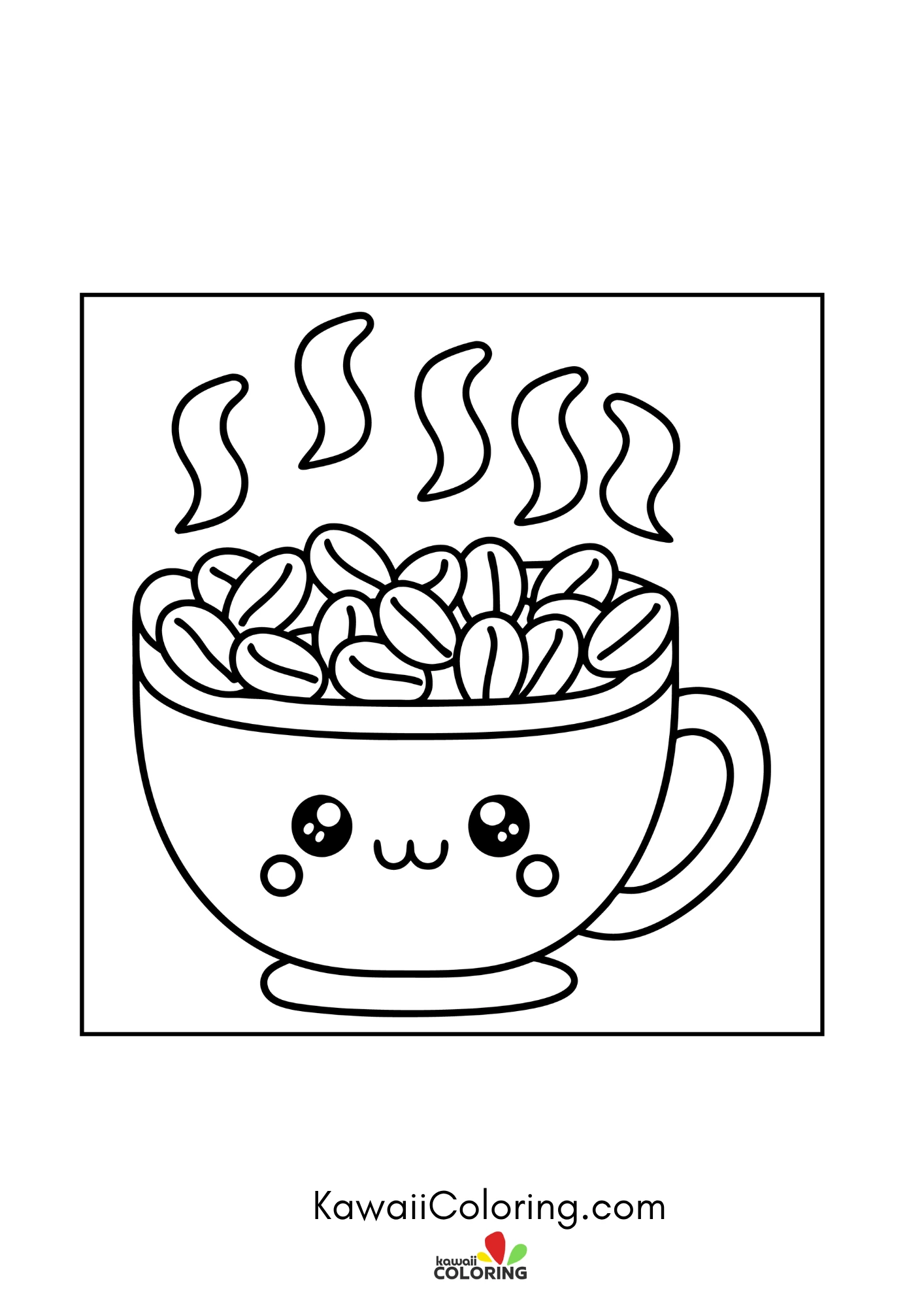 Cute cafe drink coloring page