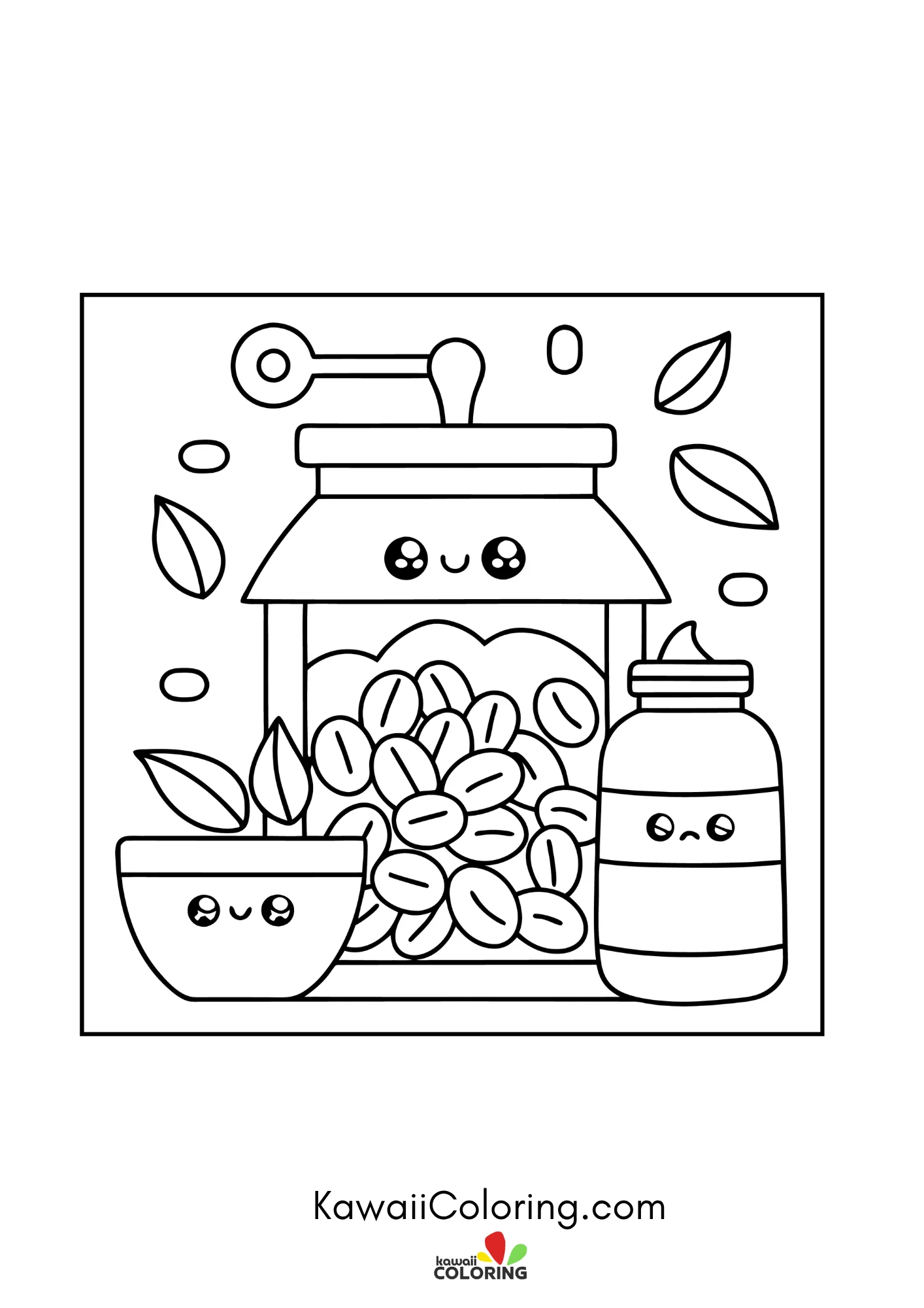Kawaii coffee mug with hearts