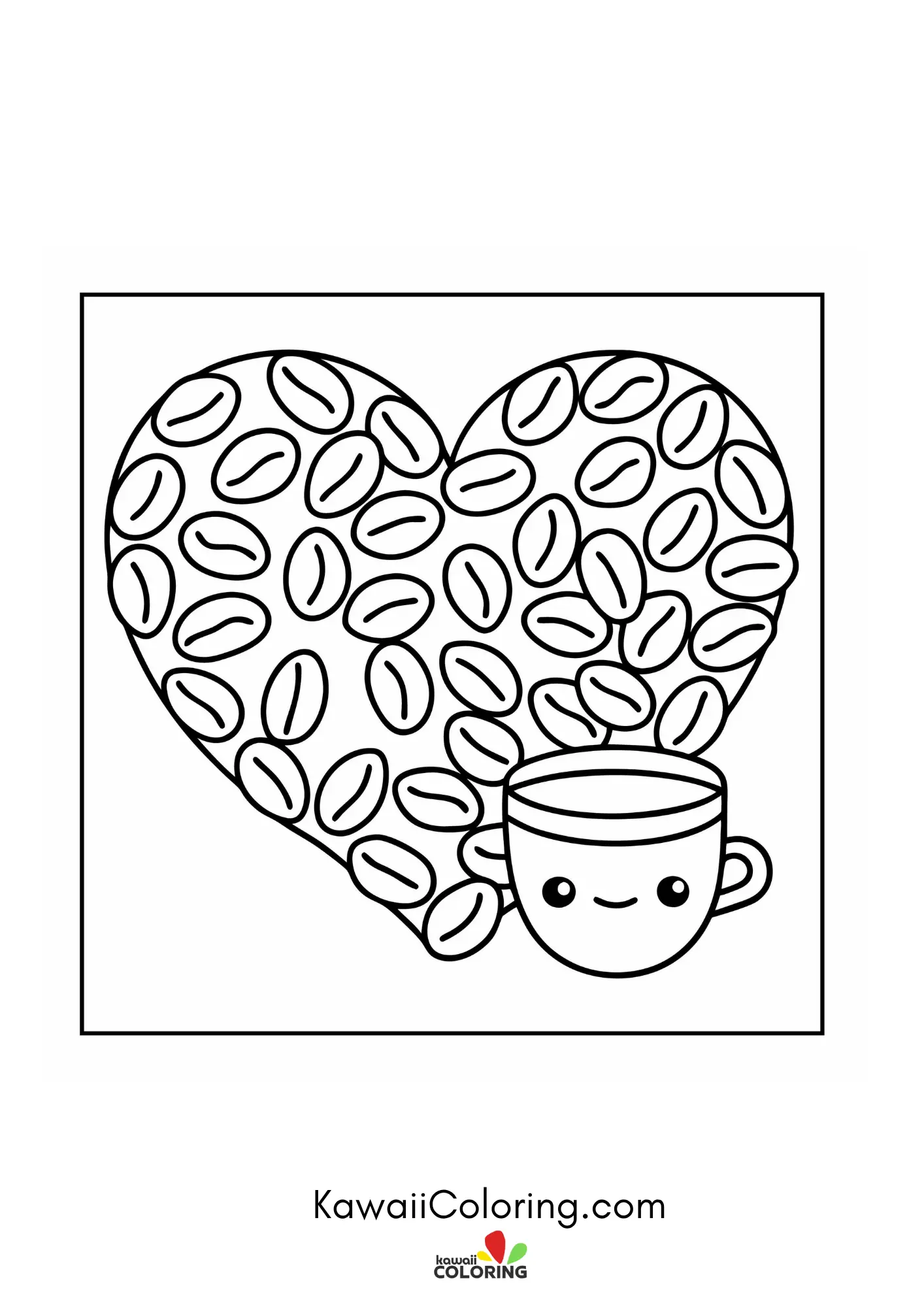 Cute coffee cup with smiling face
