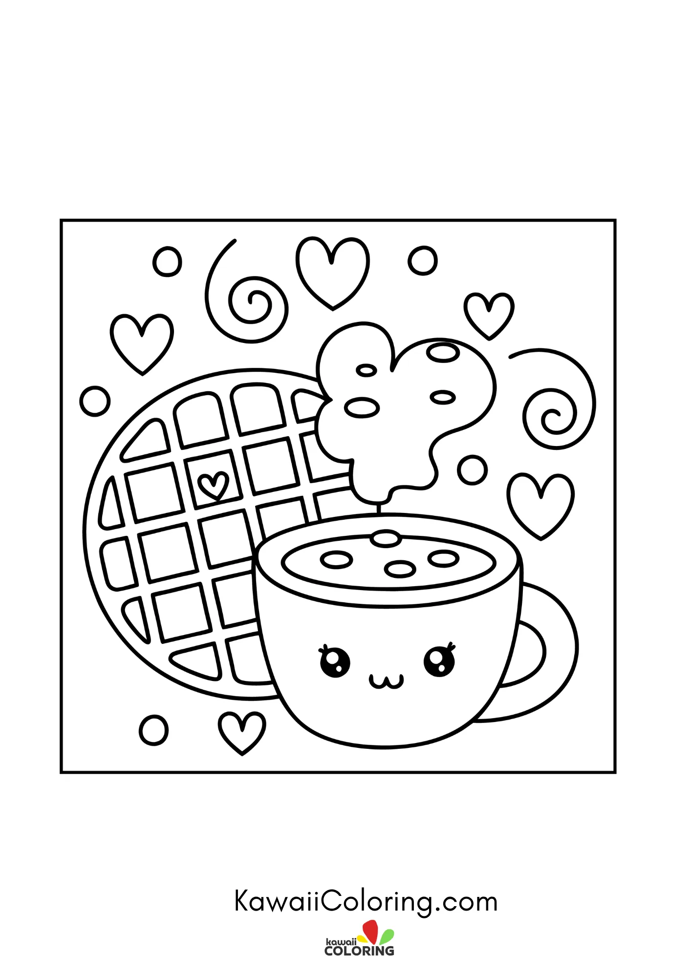 Kawaii coffee mug with hearts
