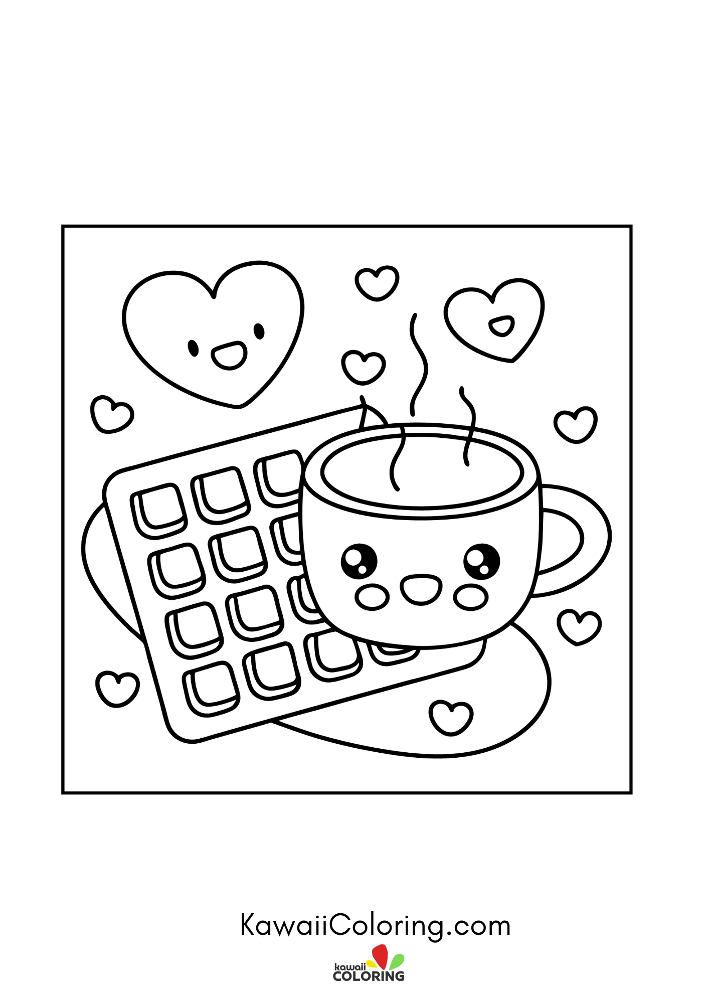 Cute coffee cup with smiling face