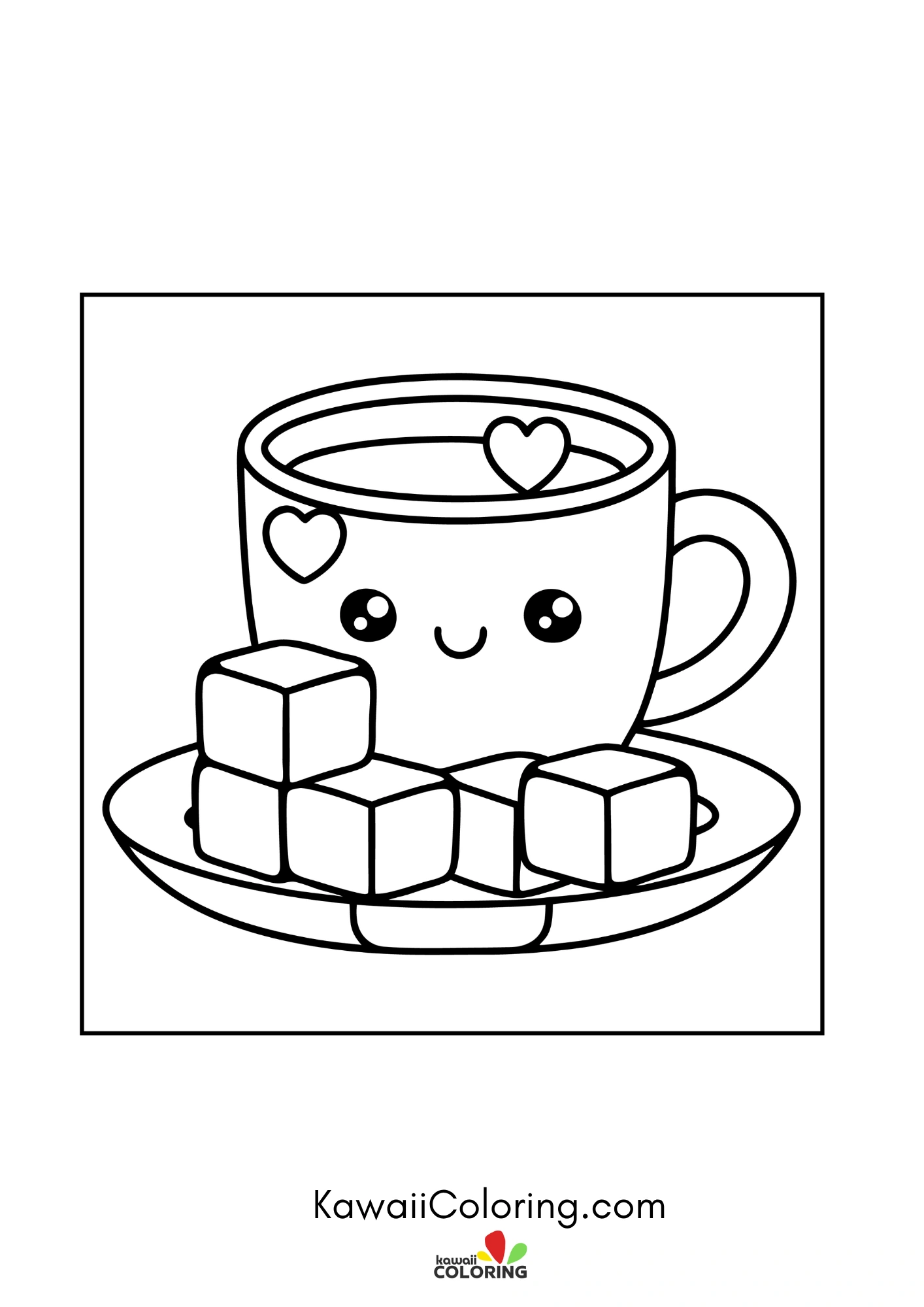 Cute cafe drink coloring page