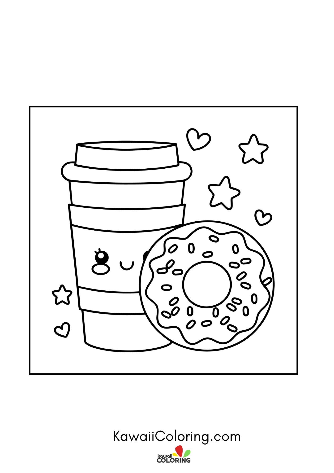 Cute coffee cup with smiling face