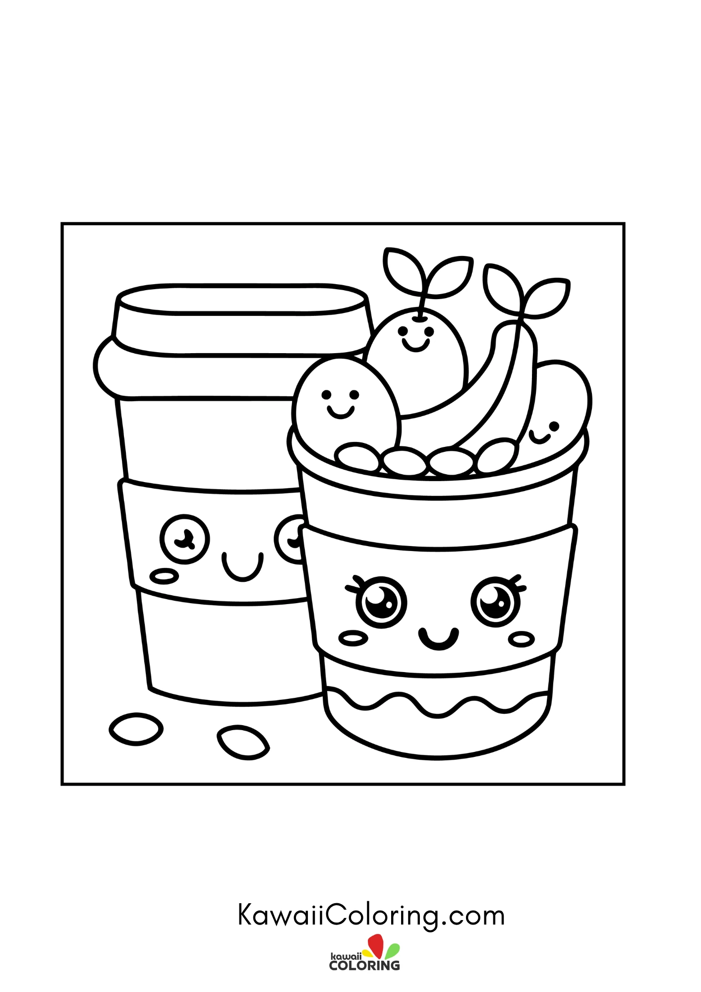 Kawaii coffee mug with hearts