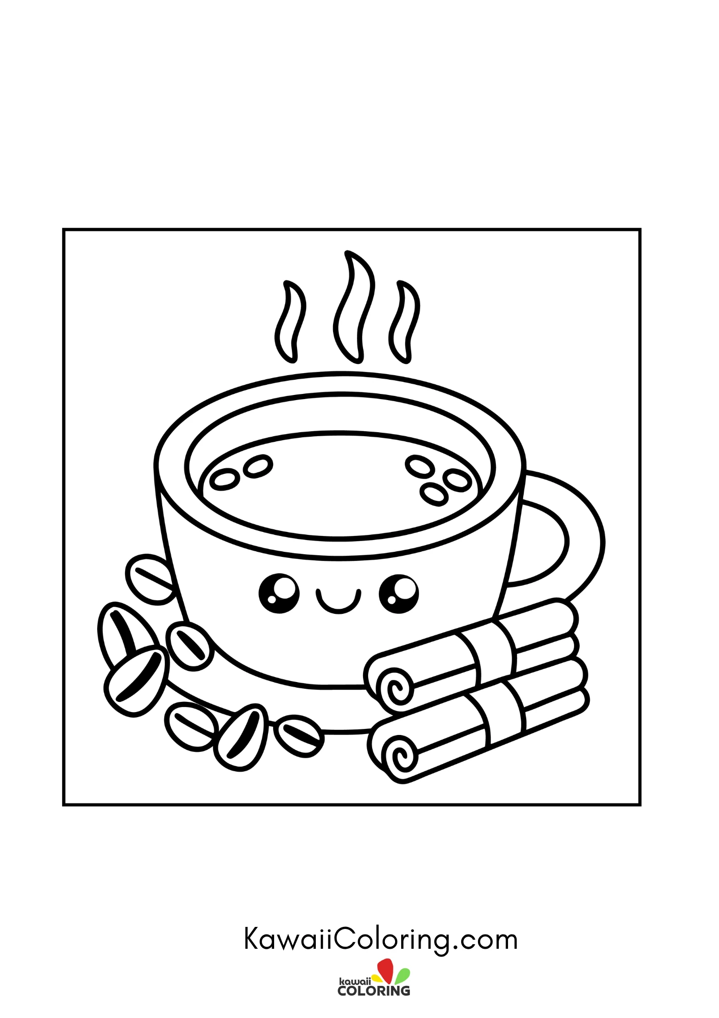 Cute coffee cup with smiling face