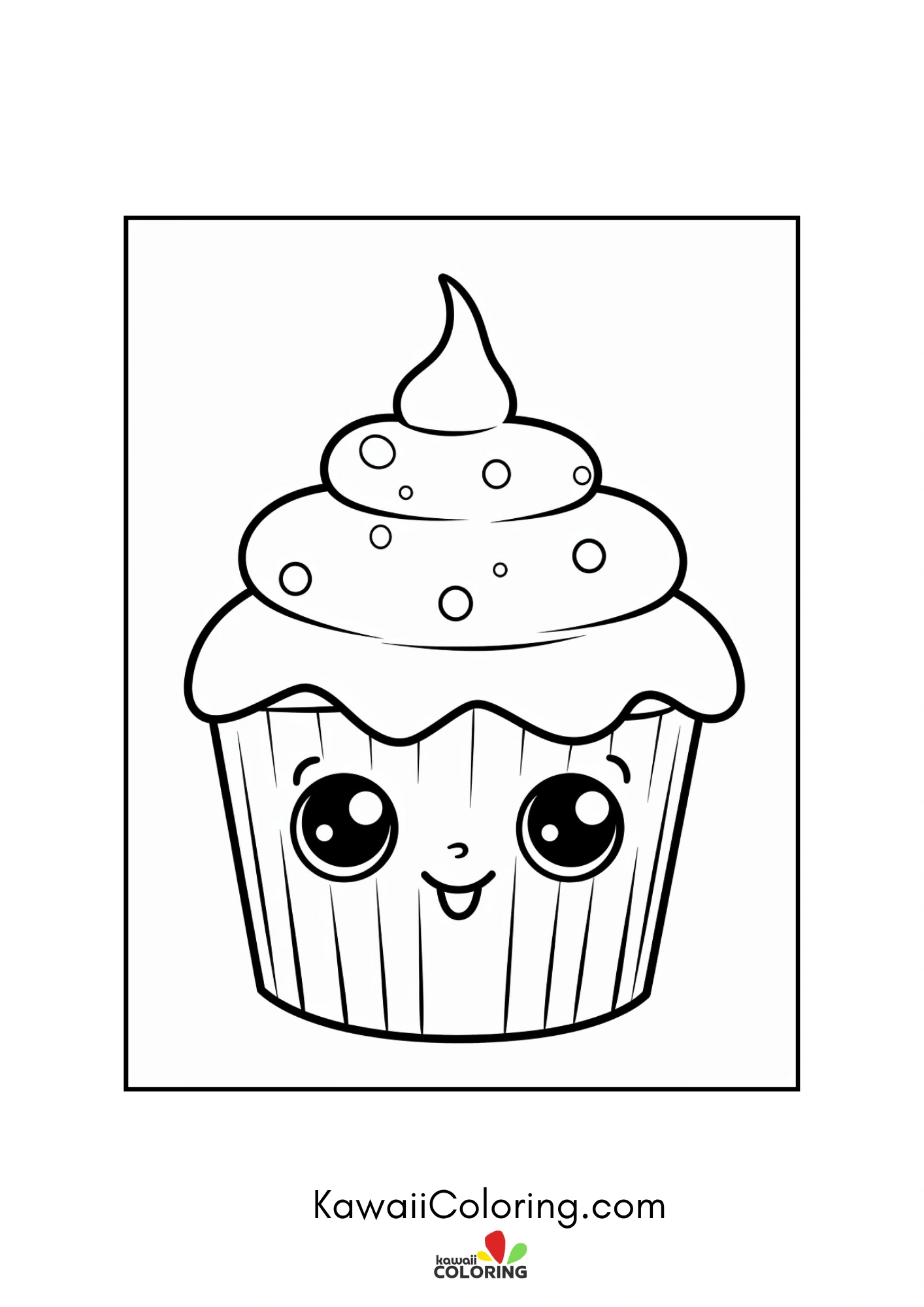 Cute cupcake with frosting and sprinkles