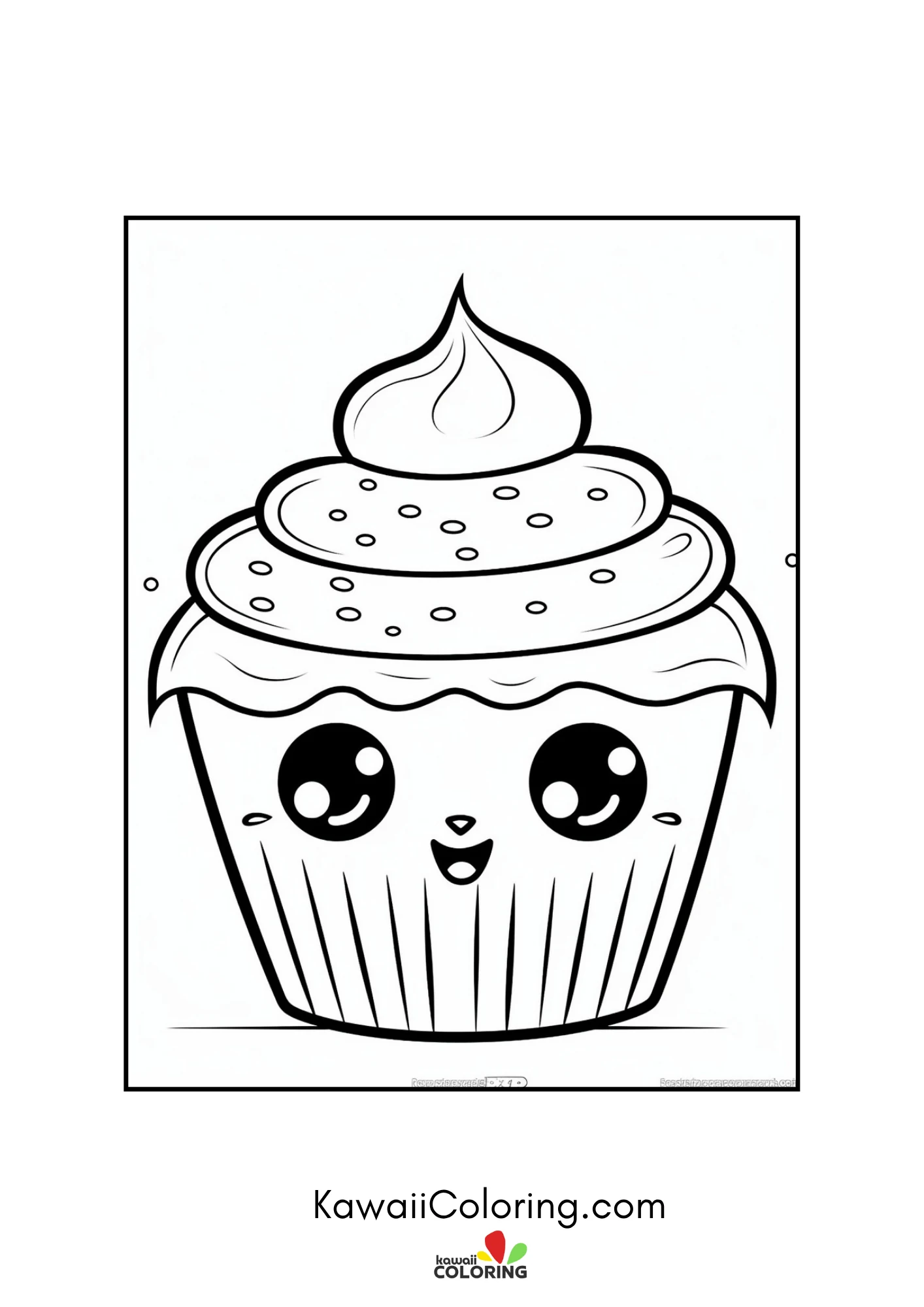 Cute cupcake with frosting and sprinkles