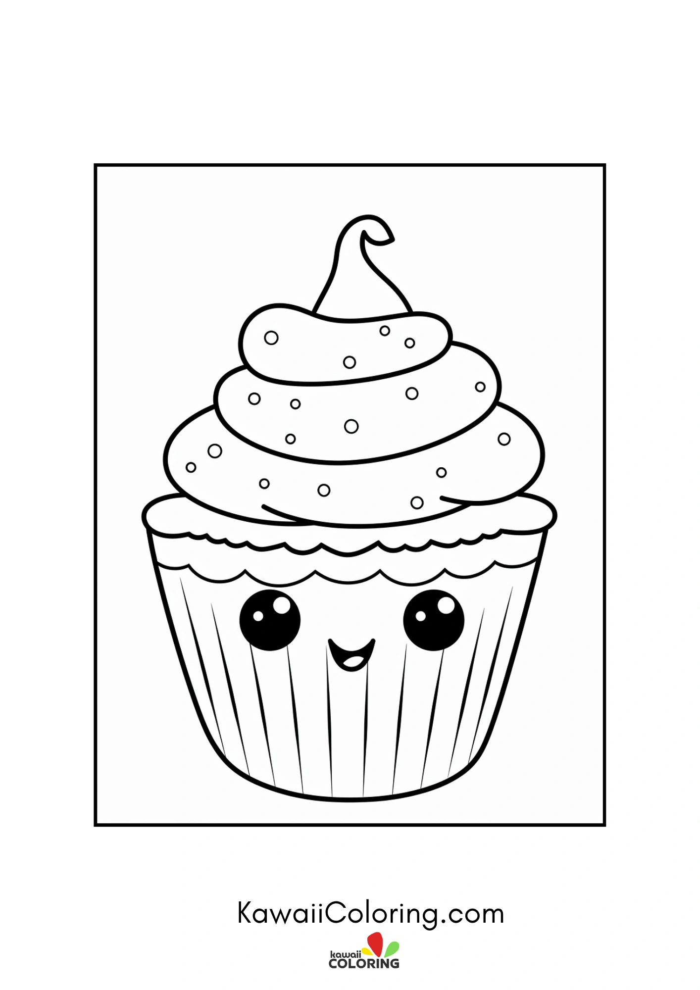 Cute cupcake with frosting and sprinkles