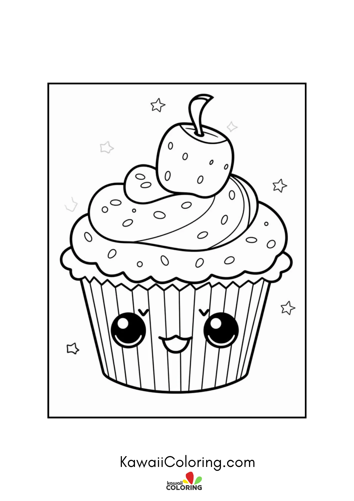 Cupcake topped with hearts and stars