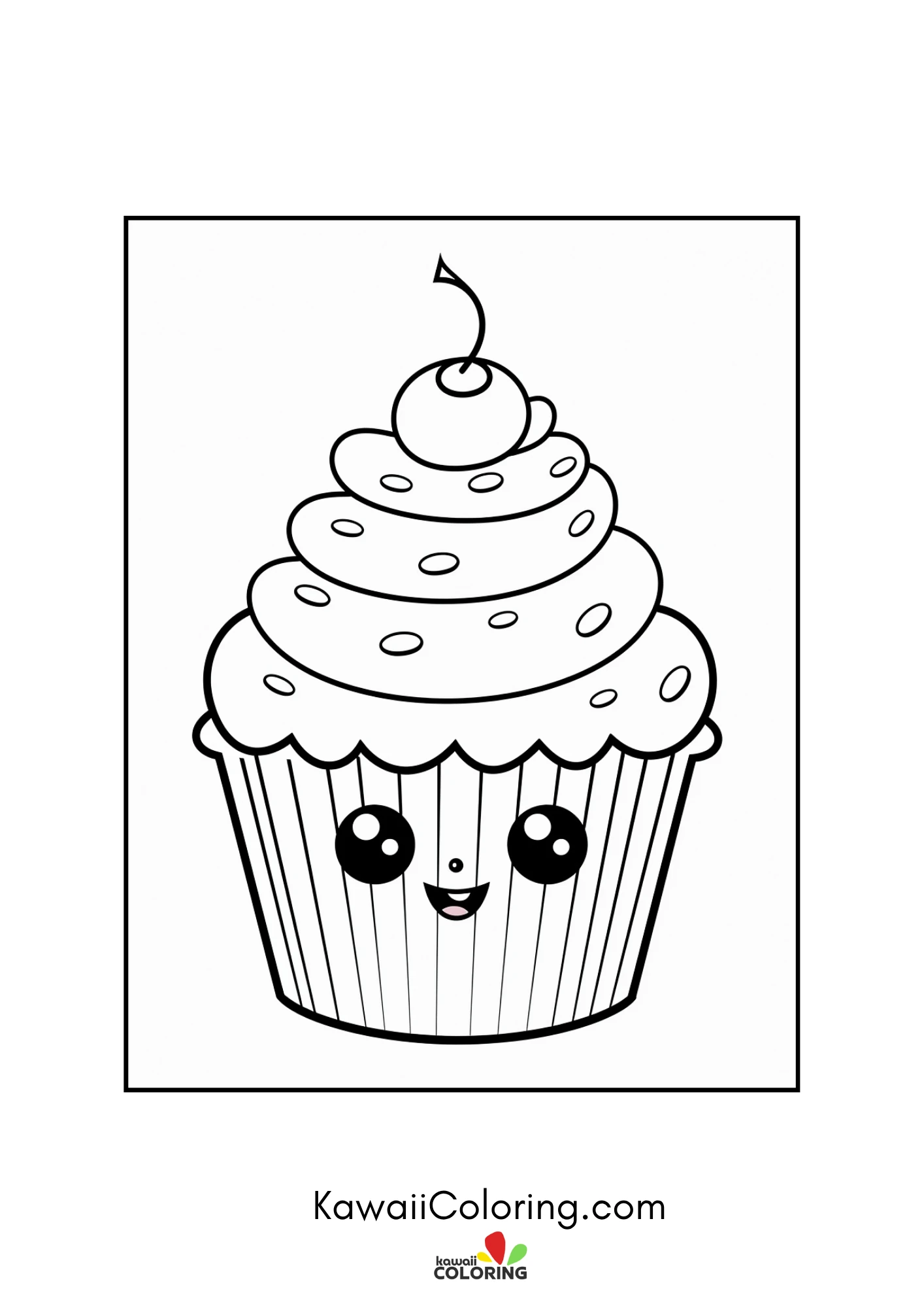 Cute cupcake with frosting and sprinkles
