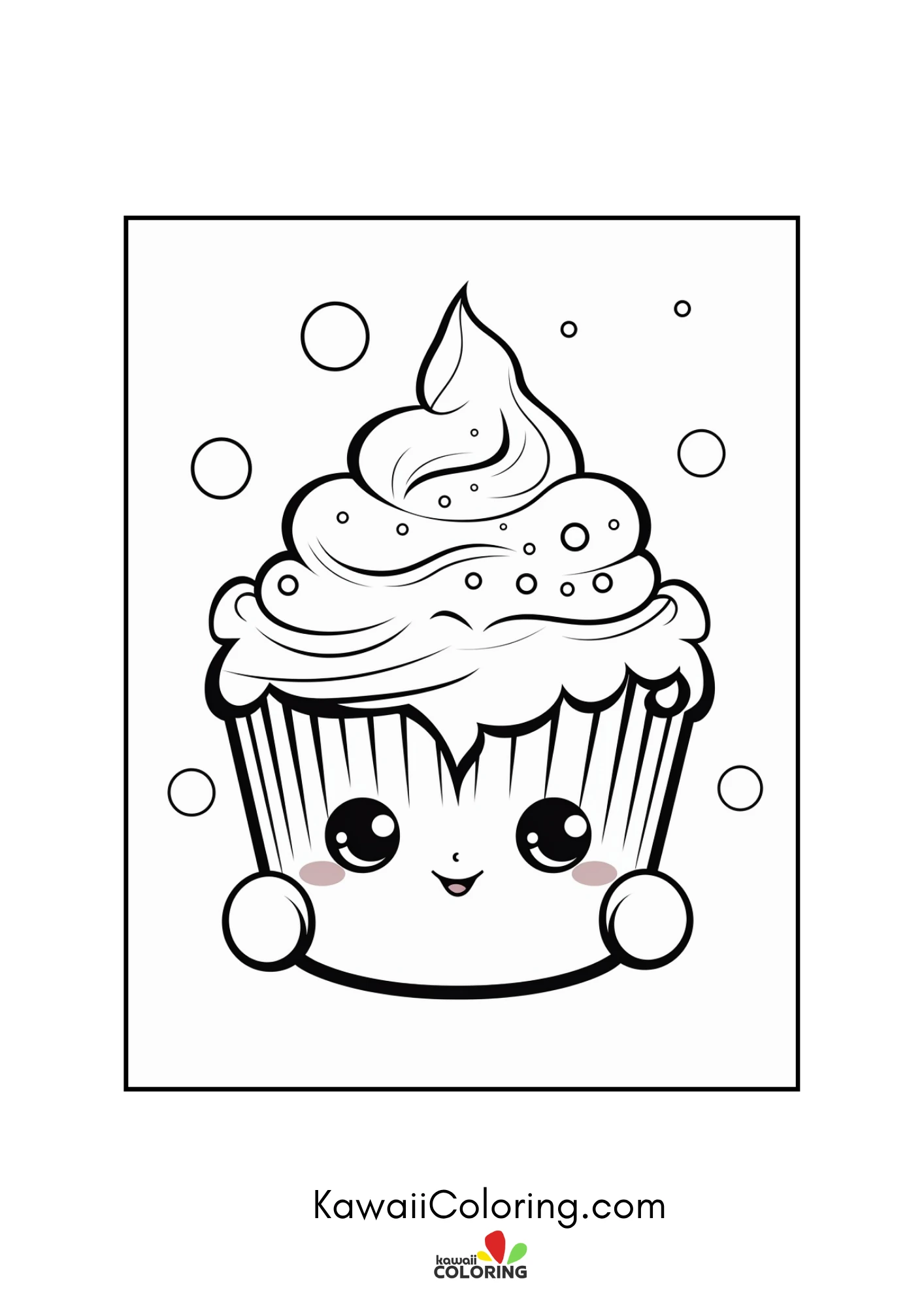 Cute cupcake with frosting and sprinkles
