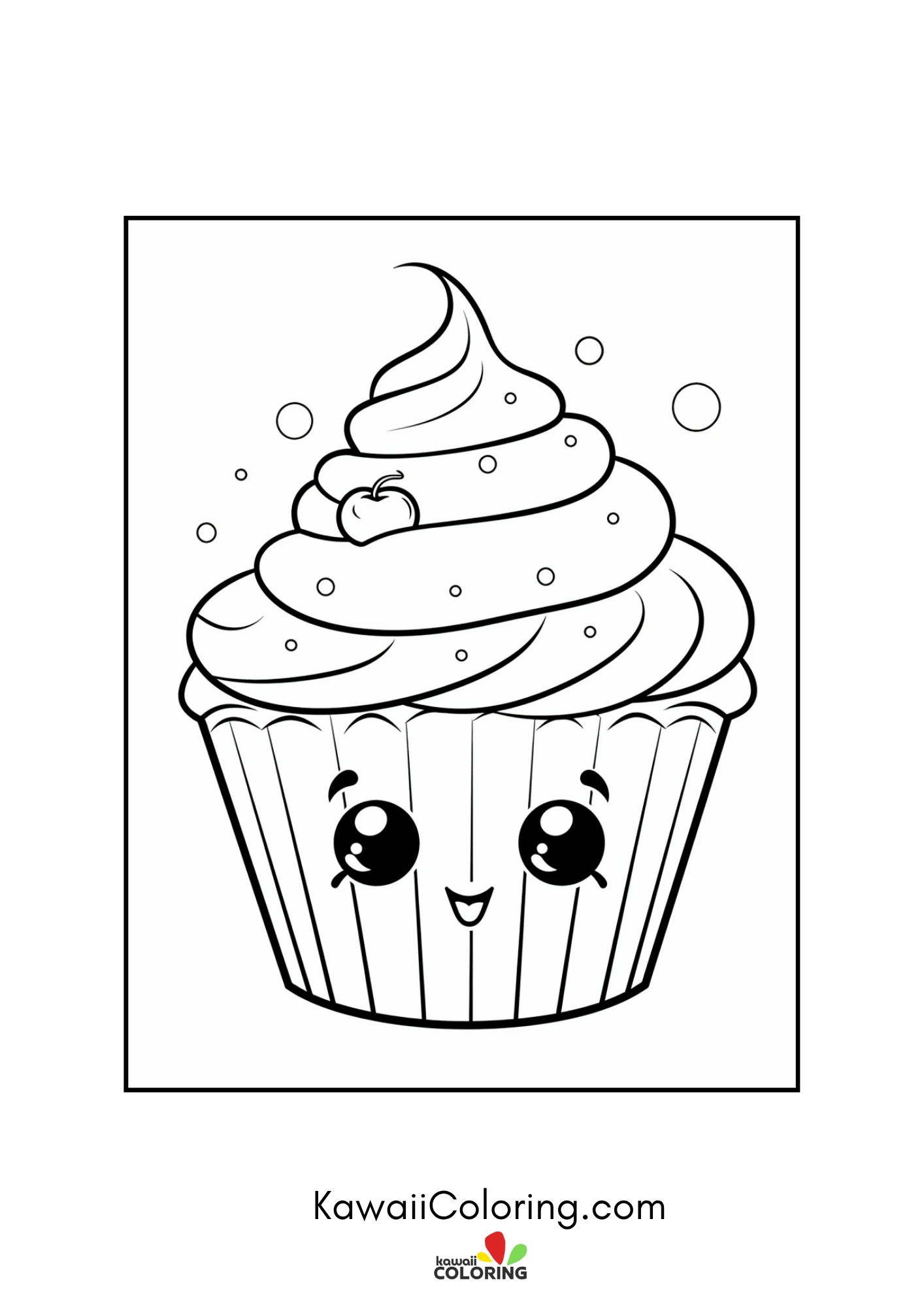 Cute cupcake with frosting and sprinkles