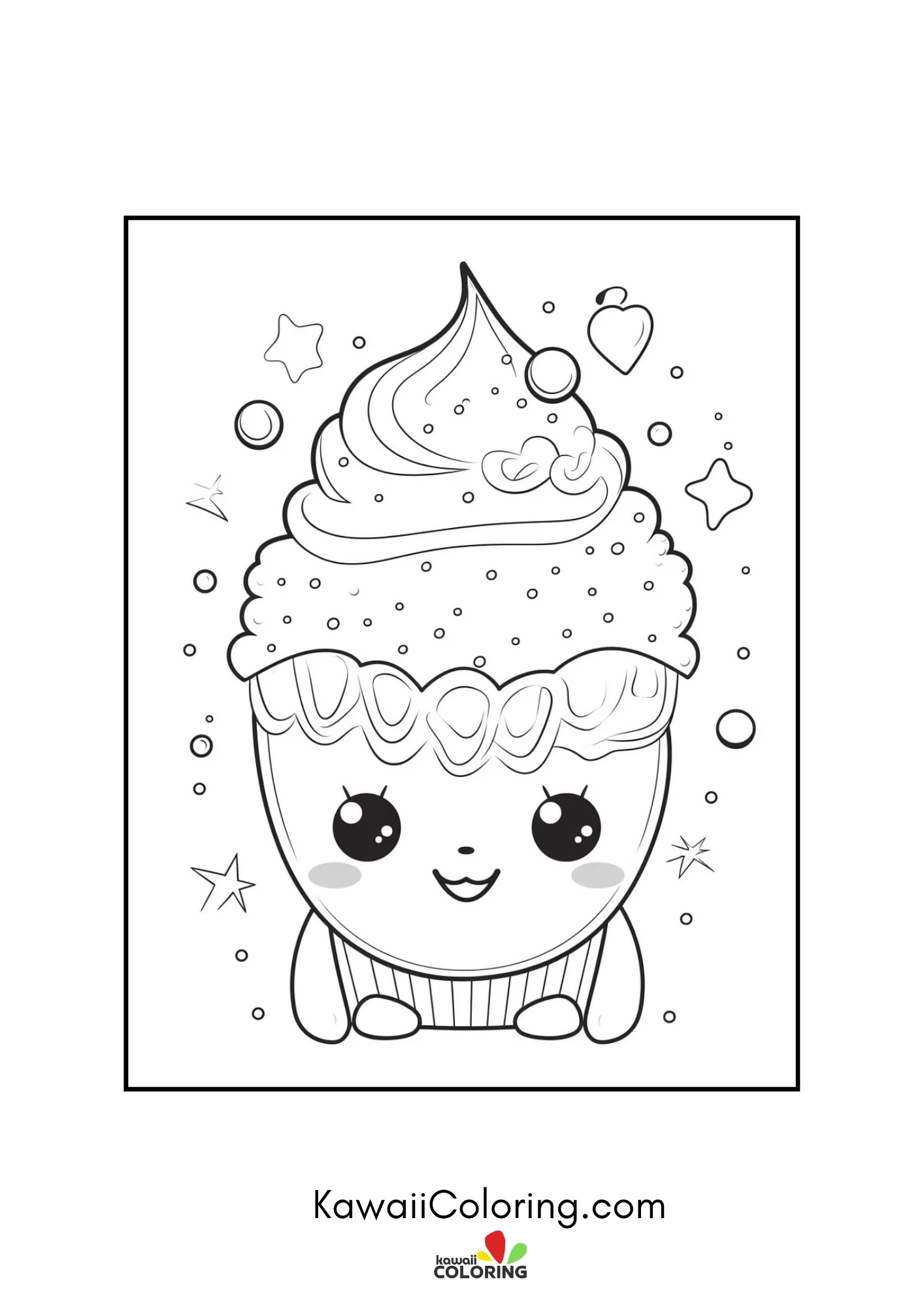 Decorated cupcake with sweet details