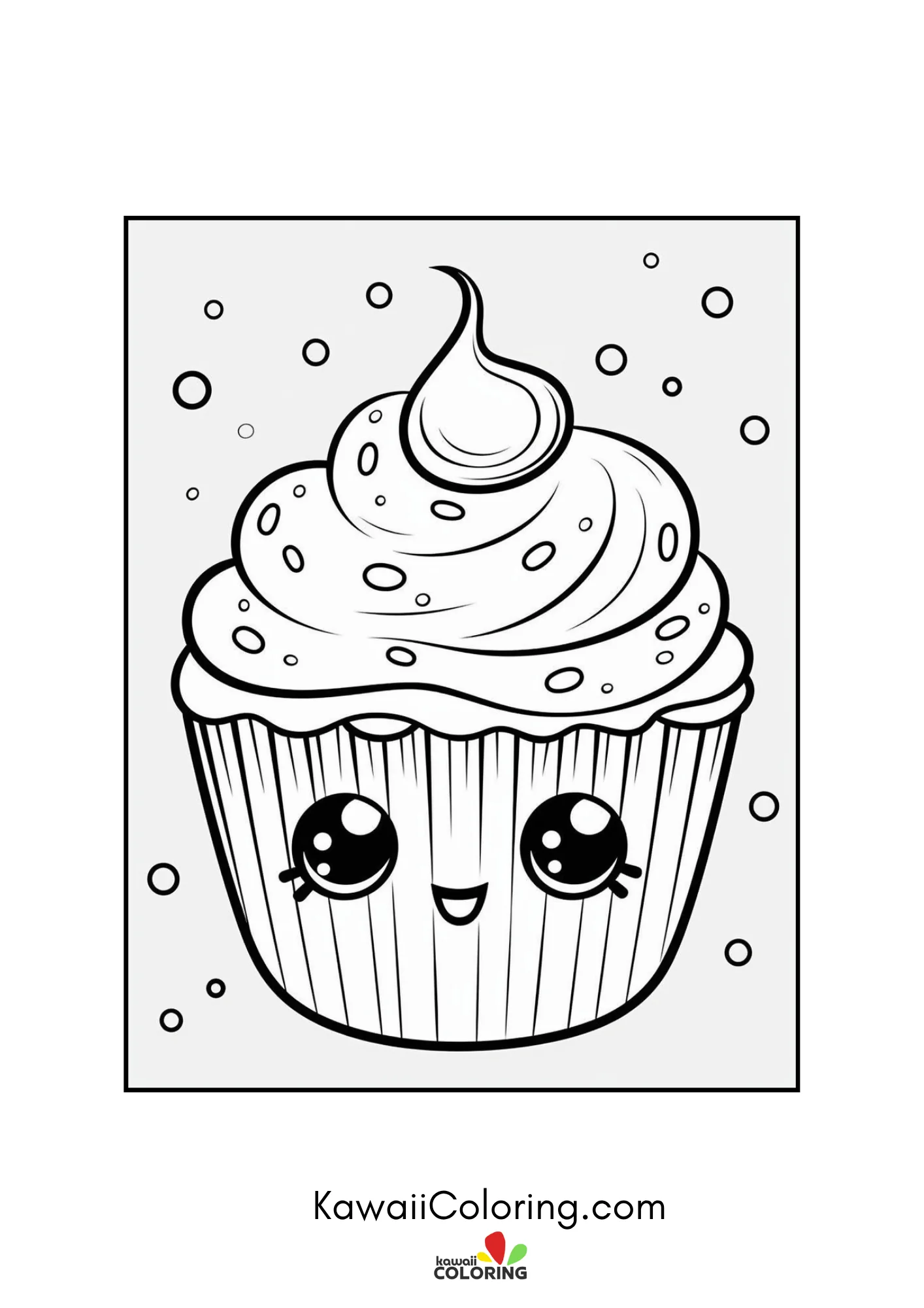 Cute cupcake with frosting and sprinkles