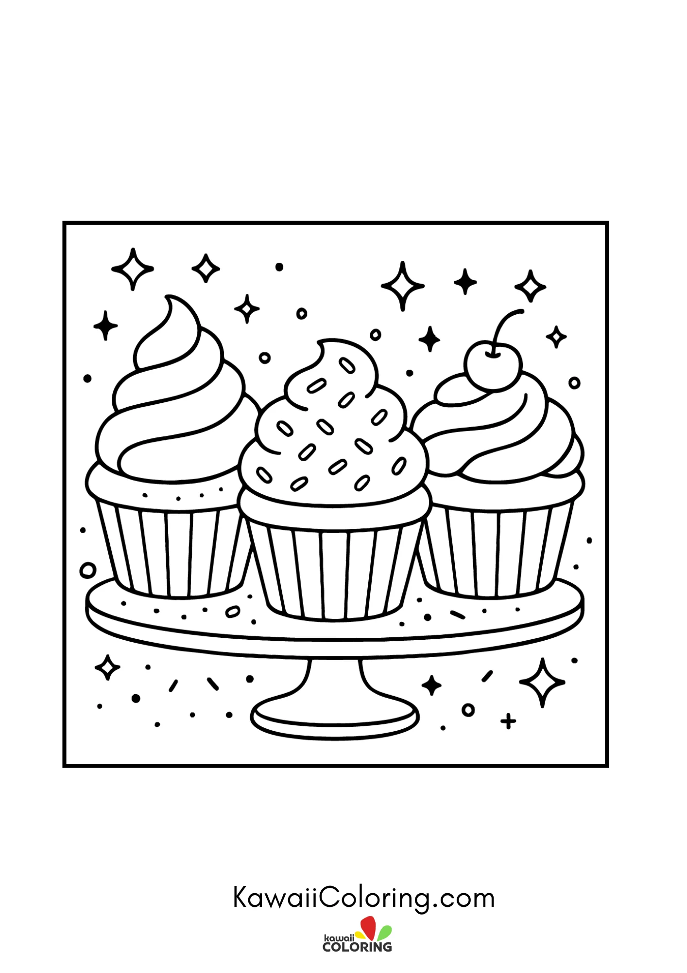 Kawaii sweet treat with sprinkles
