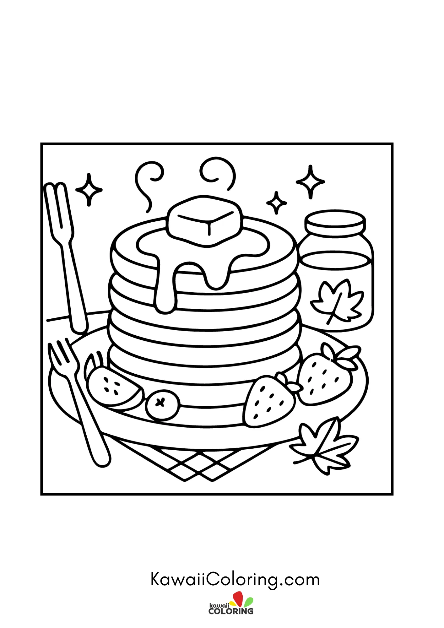 Cute cake and candy coloring page
