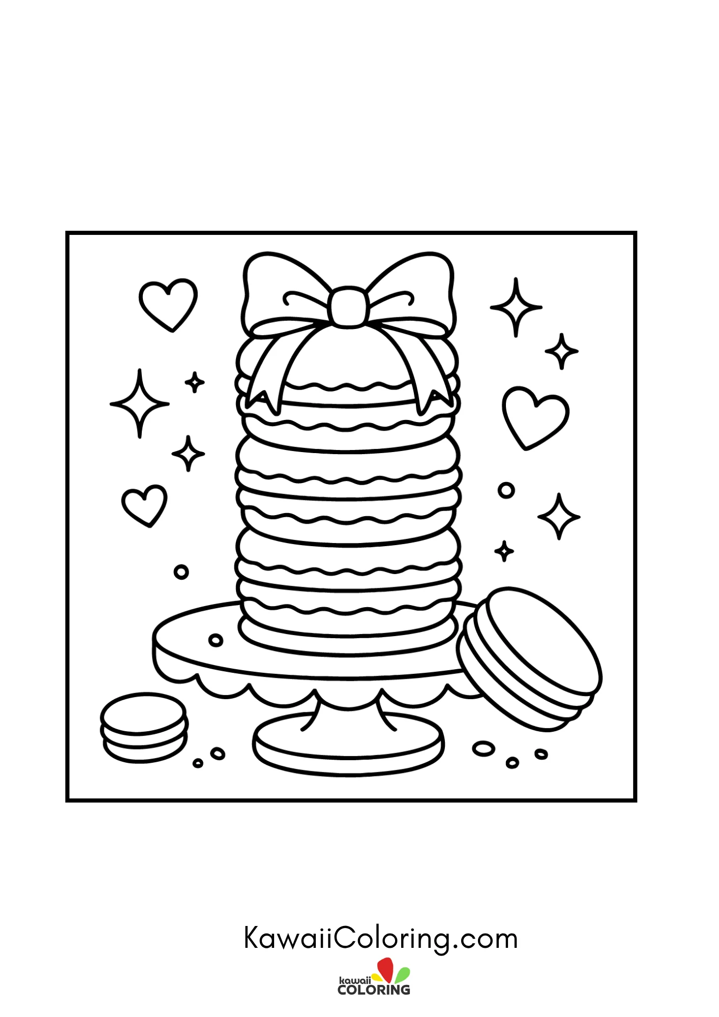 Dessert character surrounded by hearts