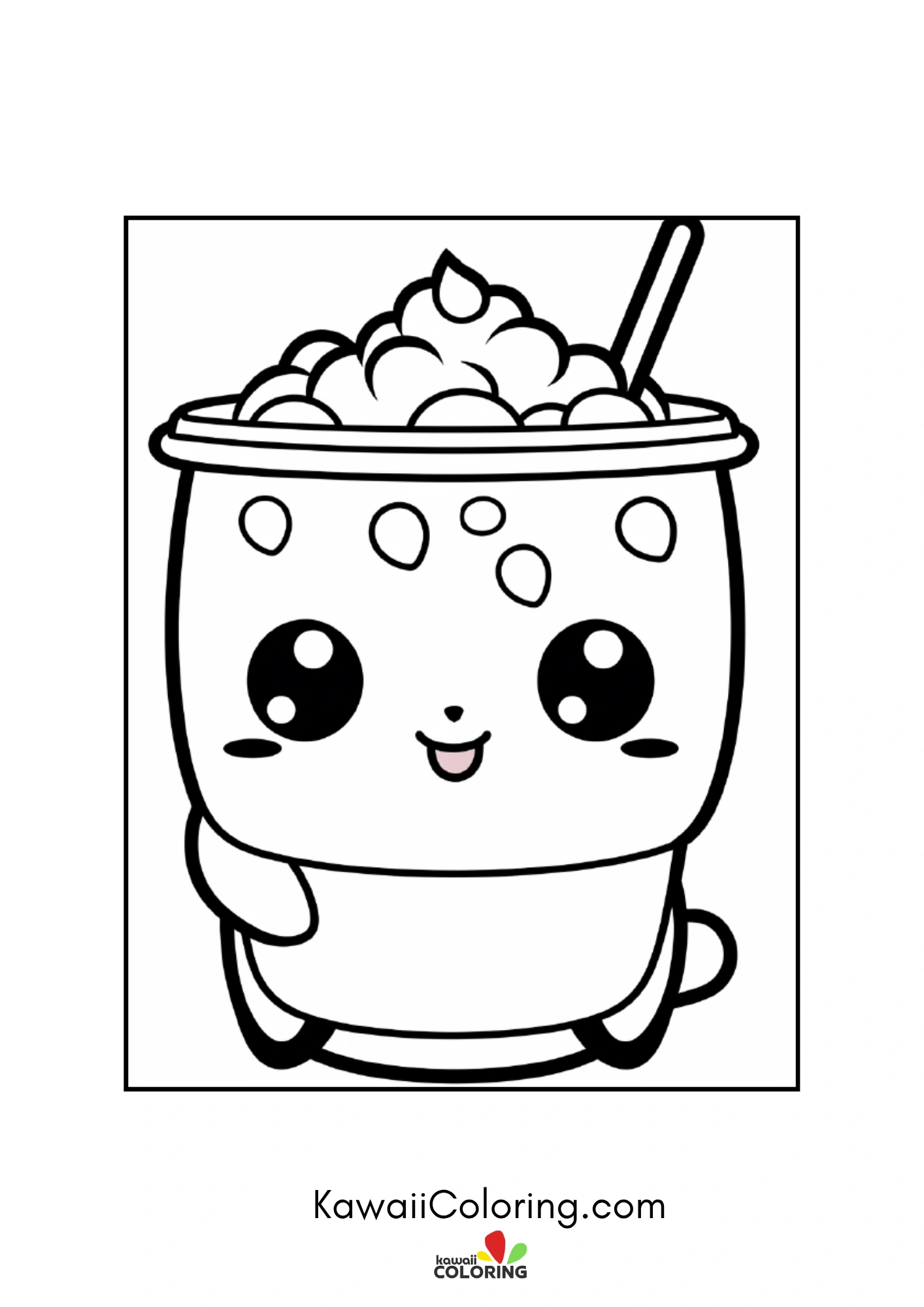 Cute drink cup with smiling face