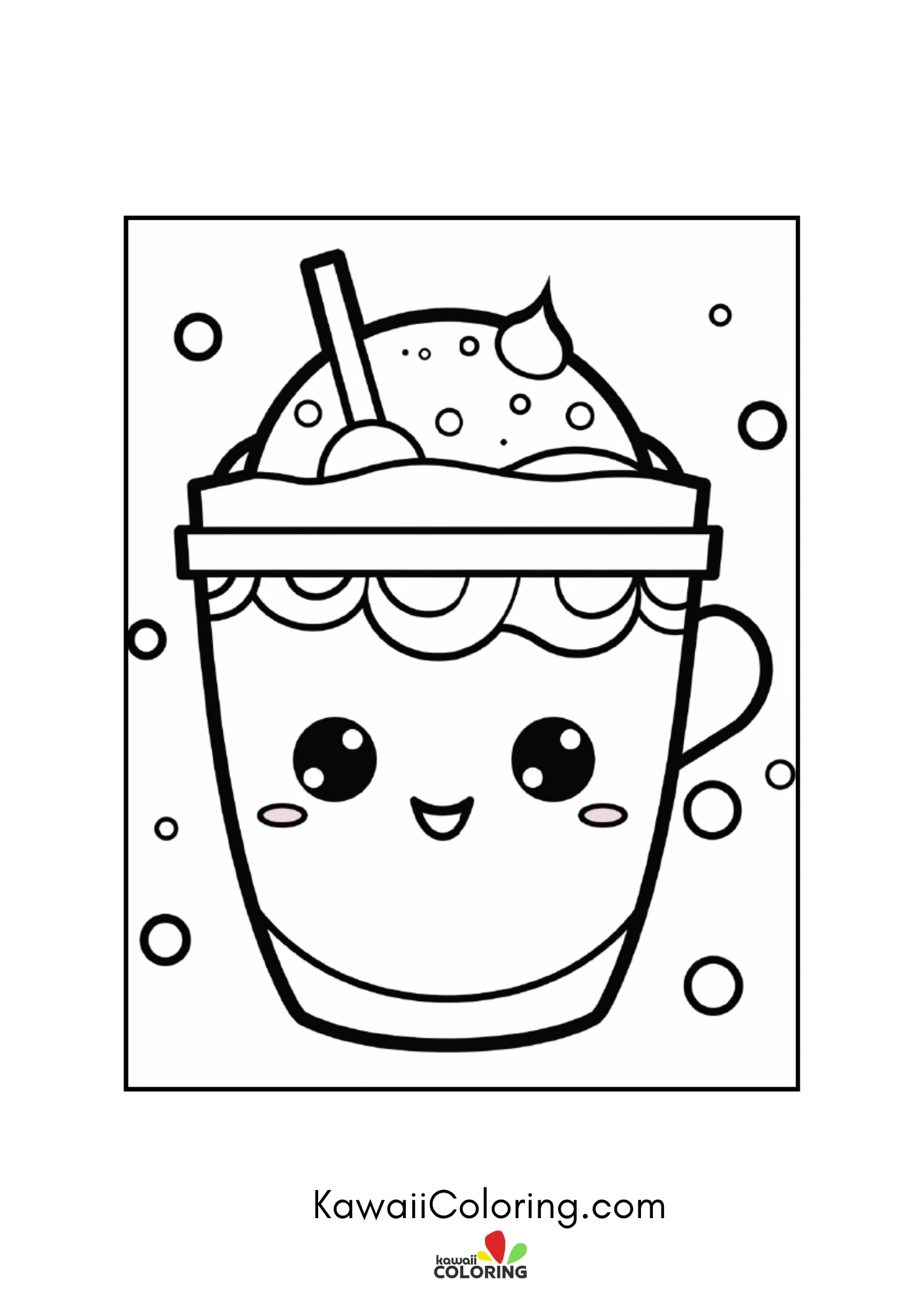 Cute drink cup with smiling face
