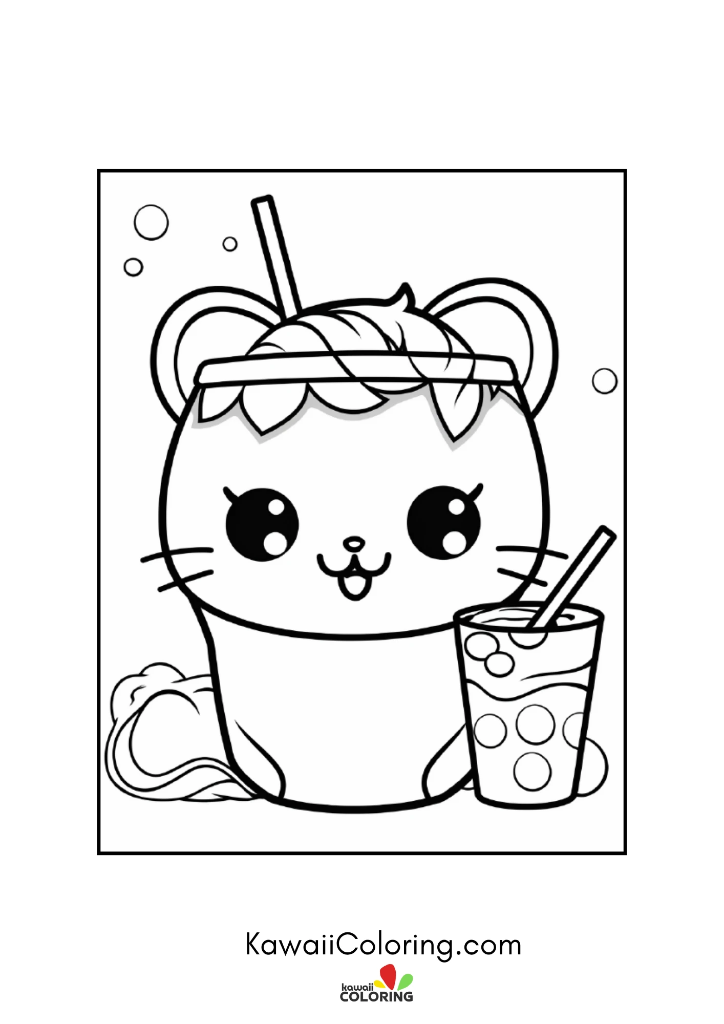 Smiling drink with fruit details