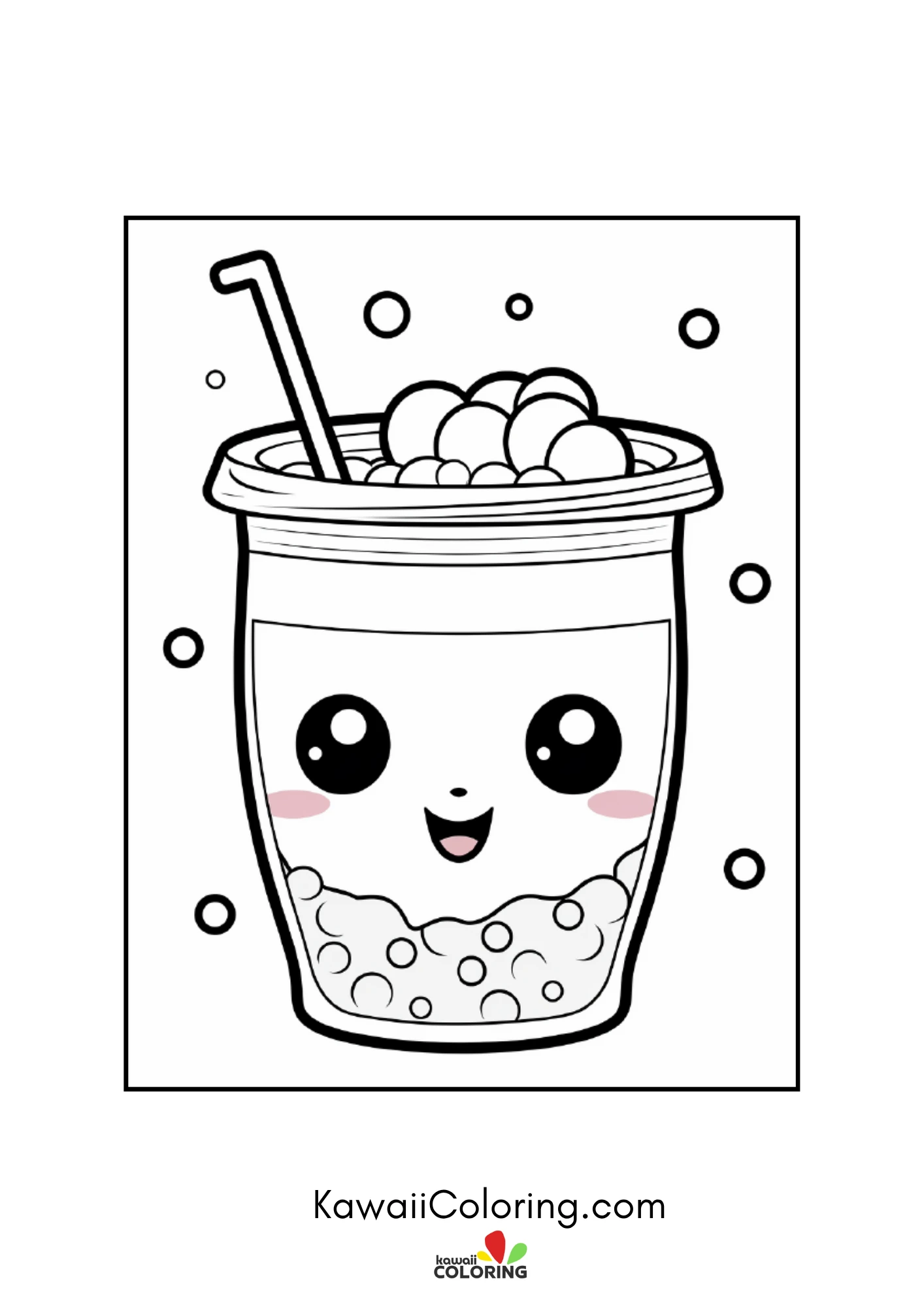 Cute cold drink coloring page