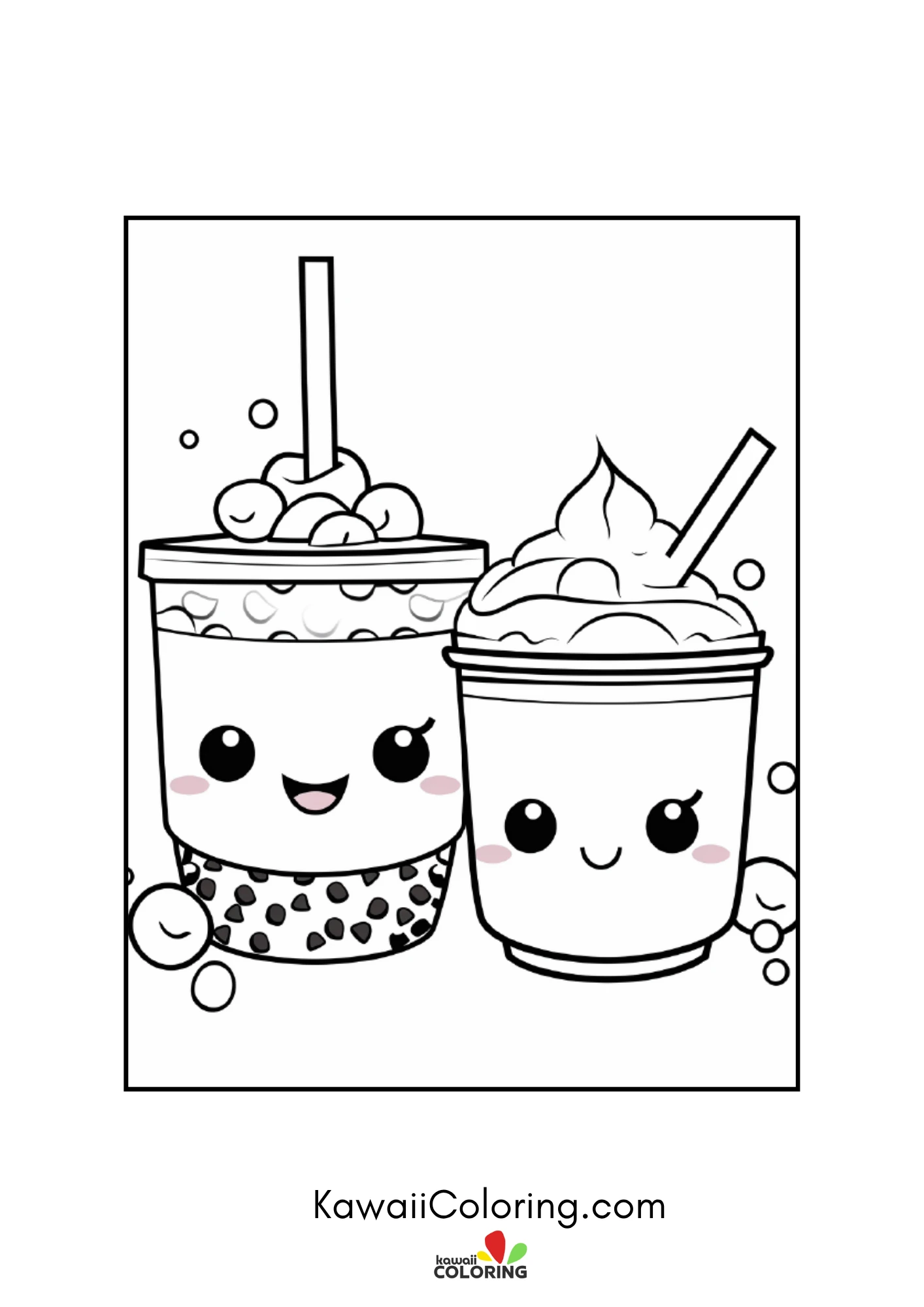Playful drink character with hearts