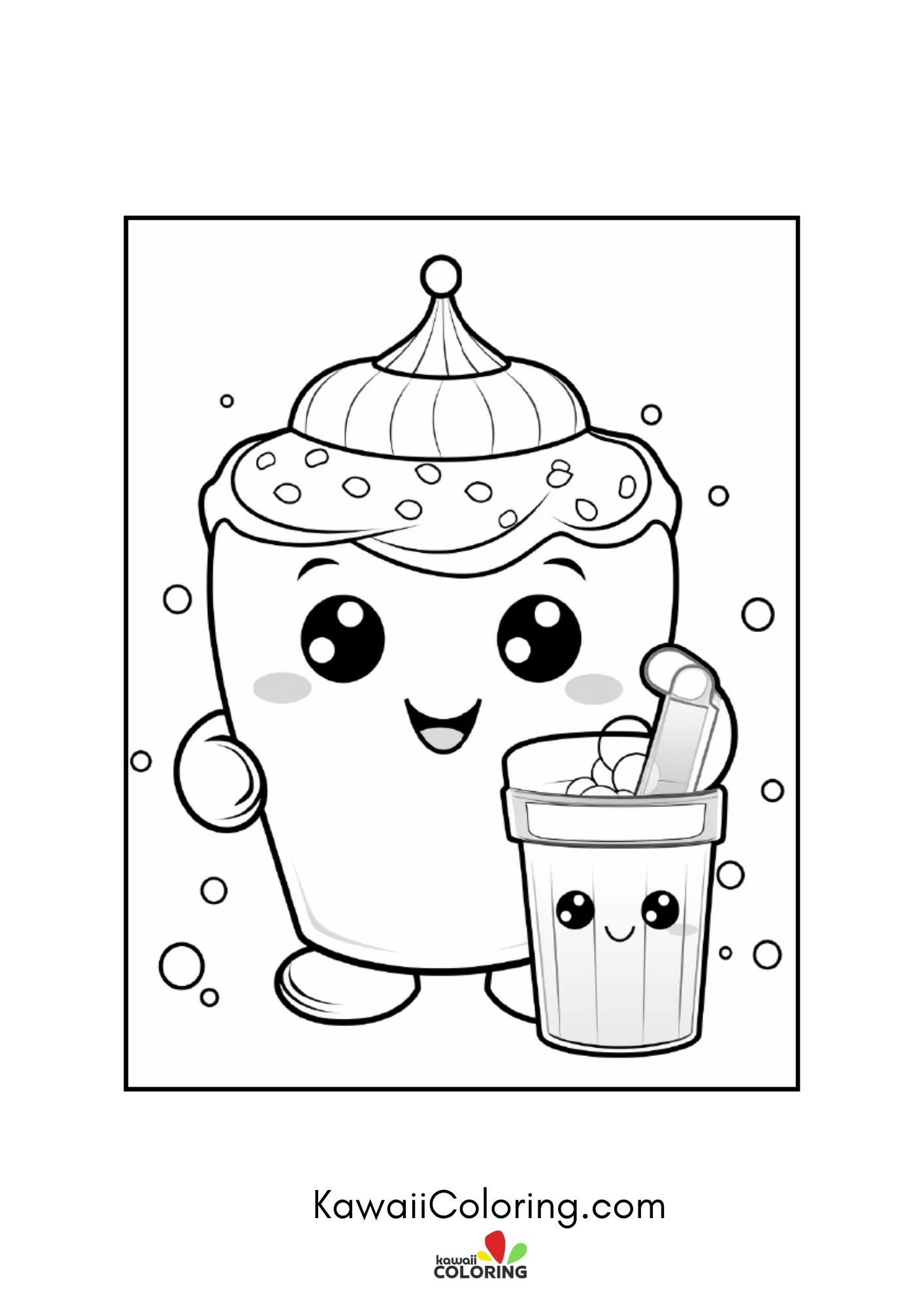 Cute drink cup with smiling face
