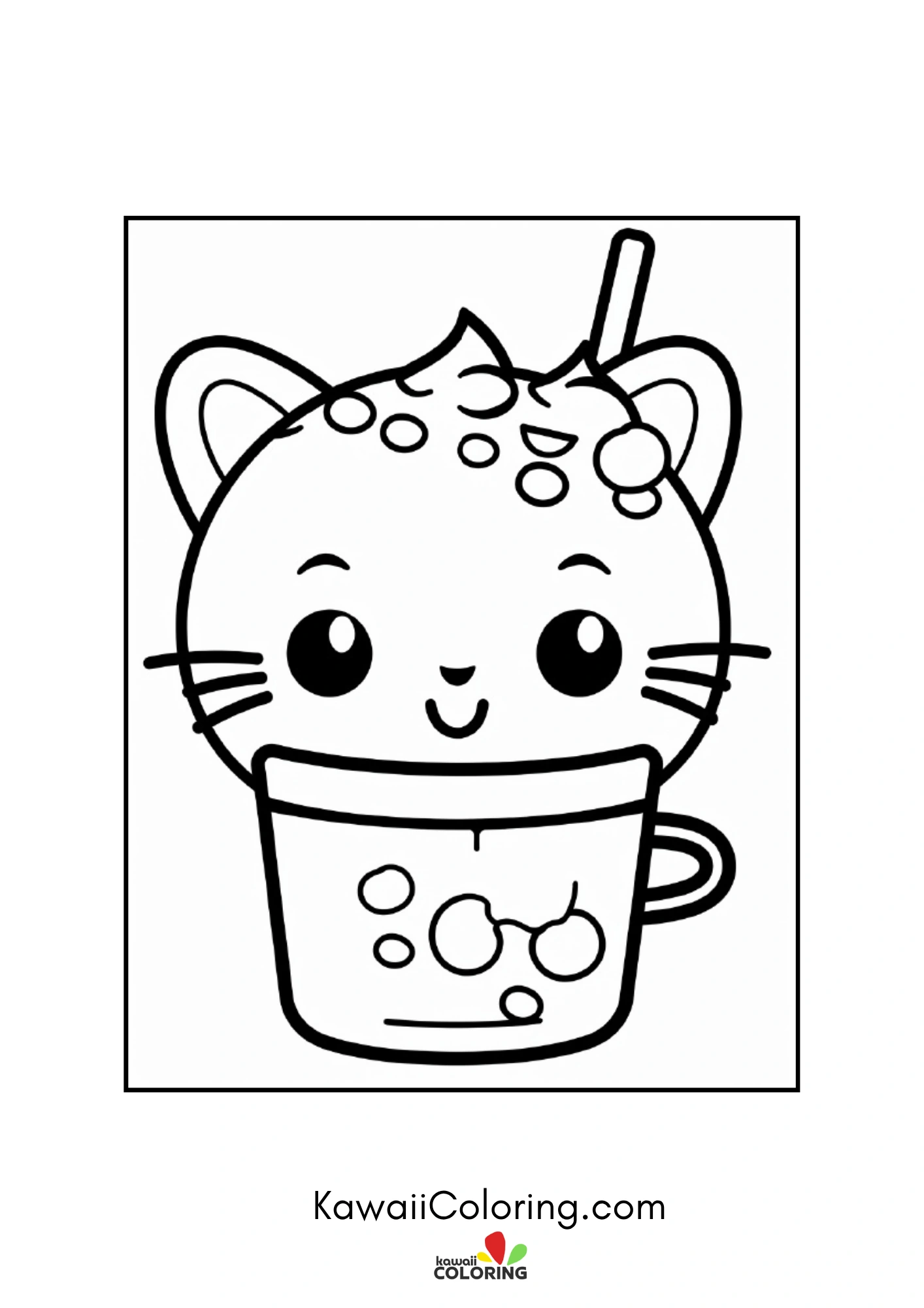 Smiling drink with fruit details