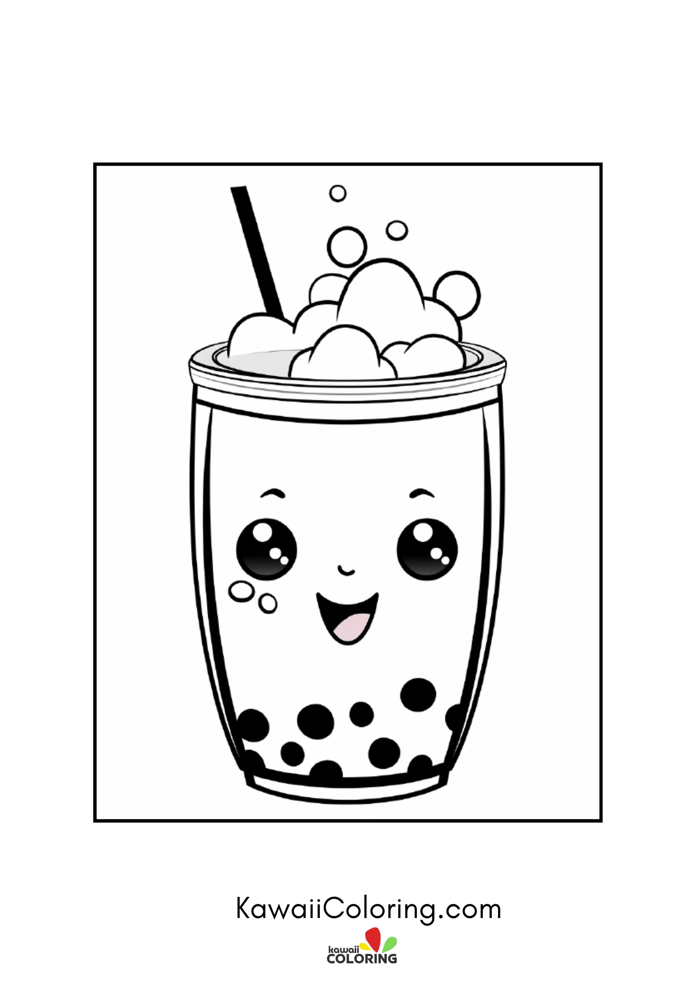 Playful drink character with hearts