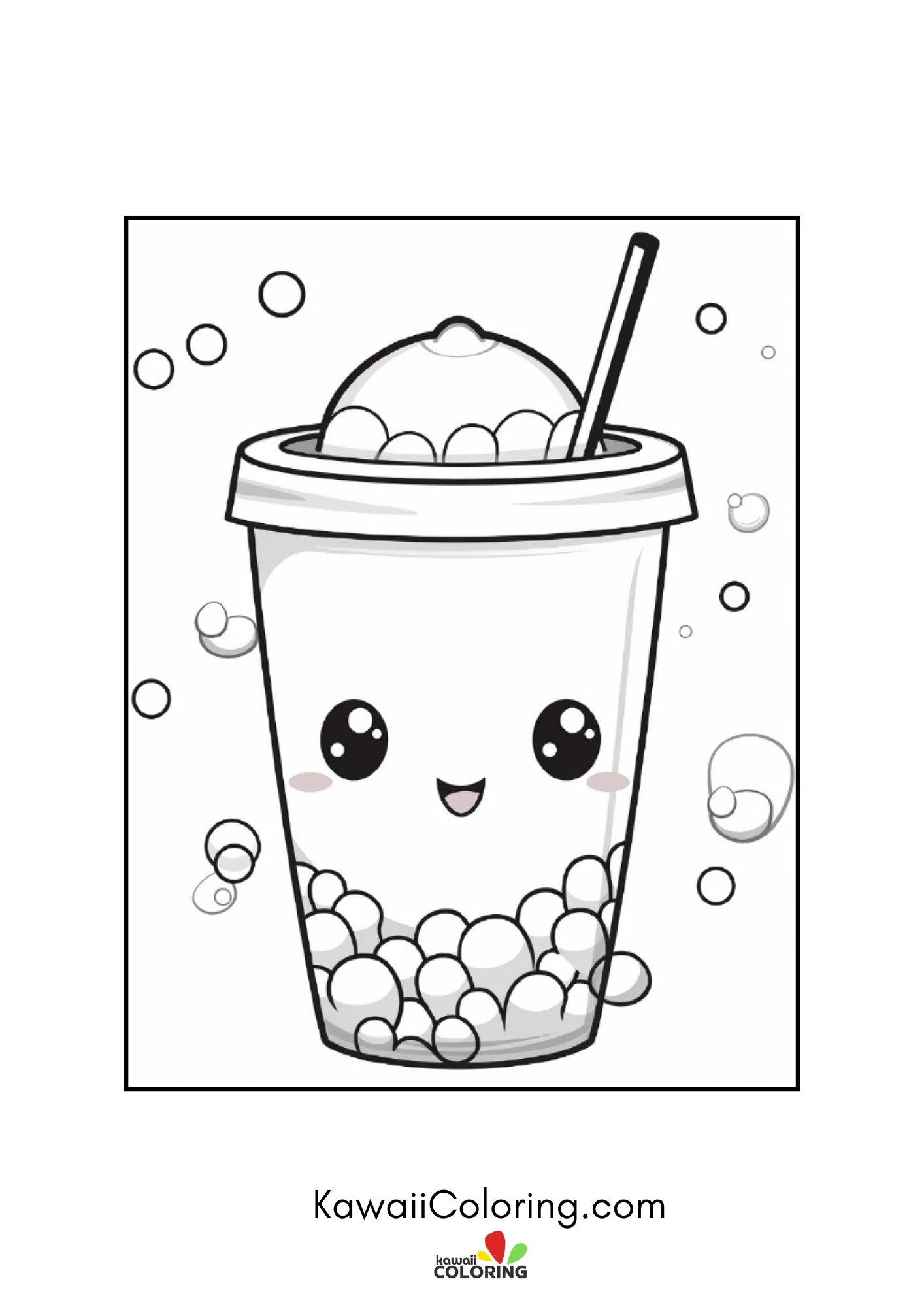 Smiling drink with fruit details