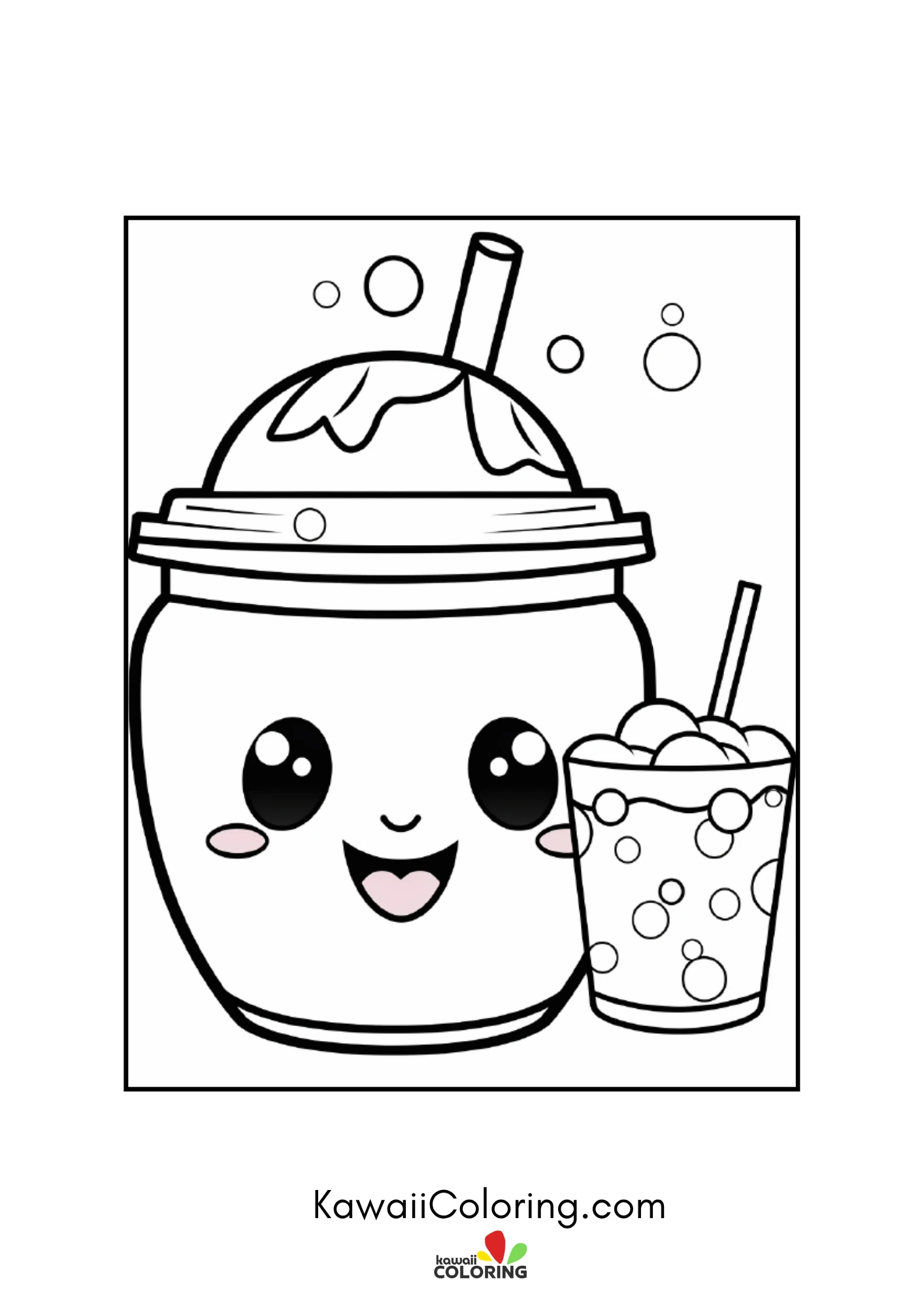 Smiling drink with fruit details