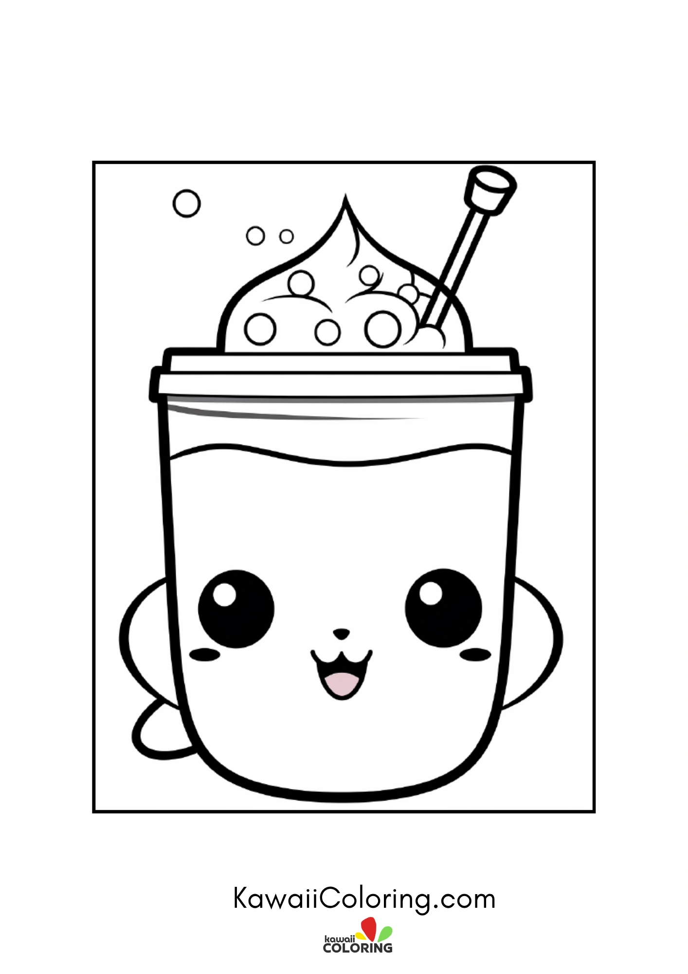 Smiling drink with fruit details