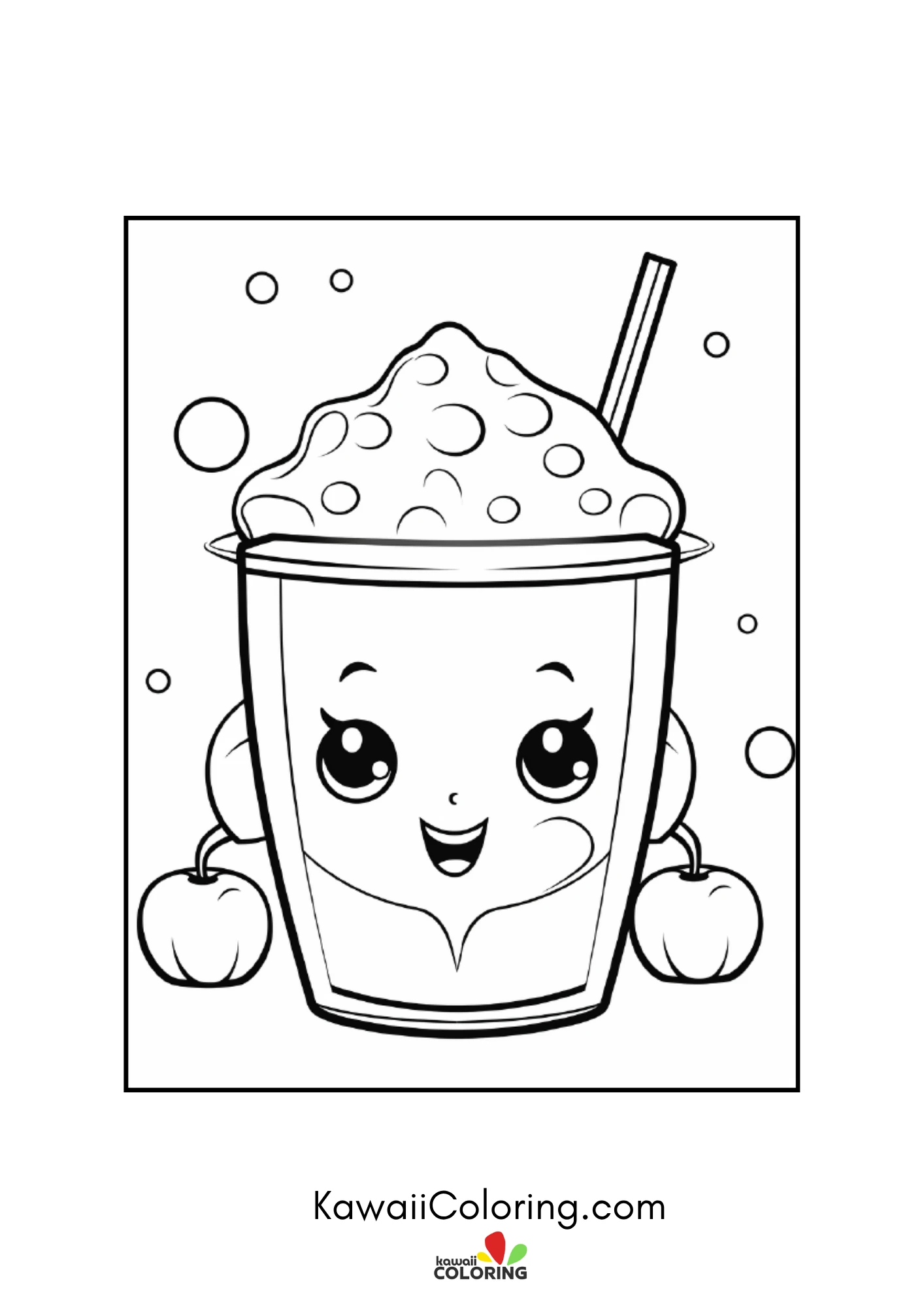 Smiling drink with fruit details