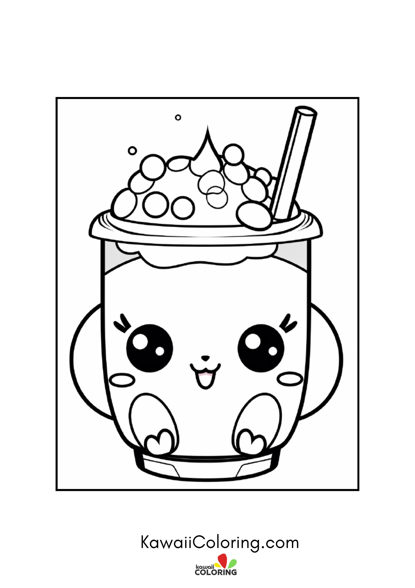 Cute cold drink coloring page