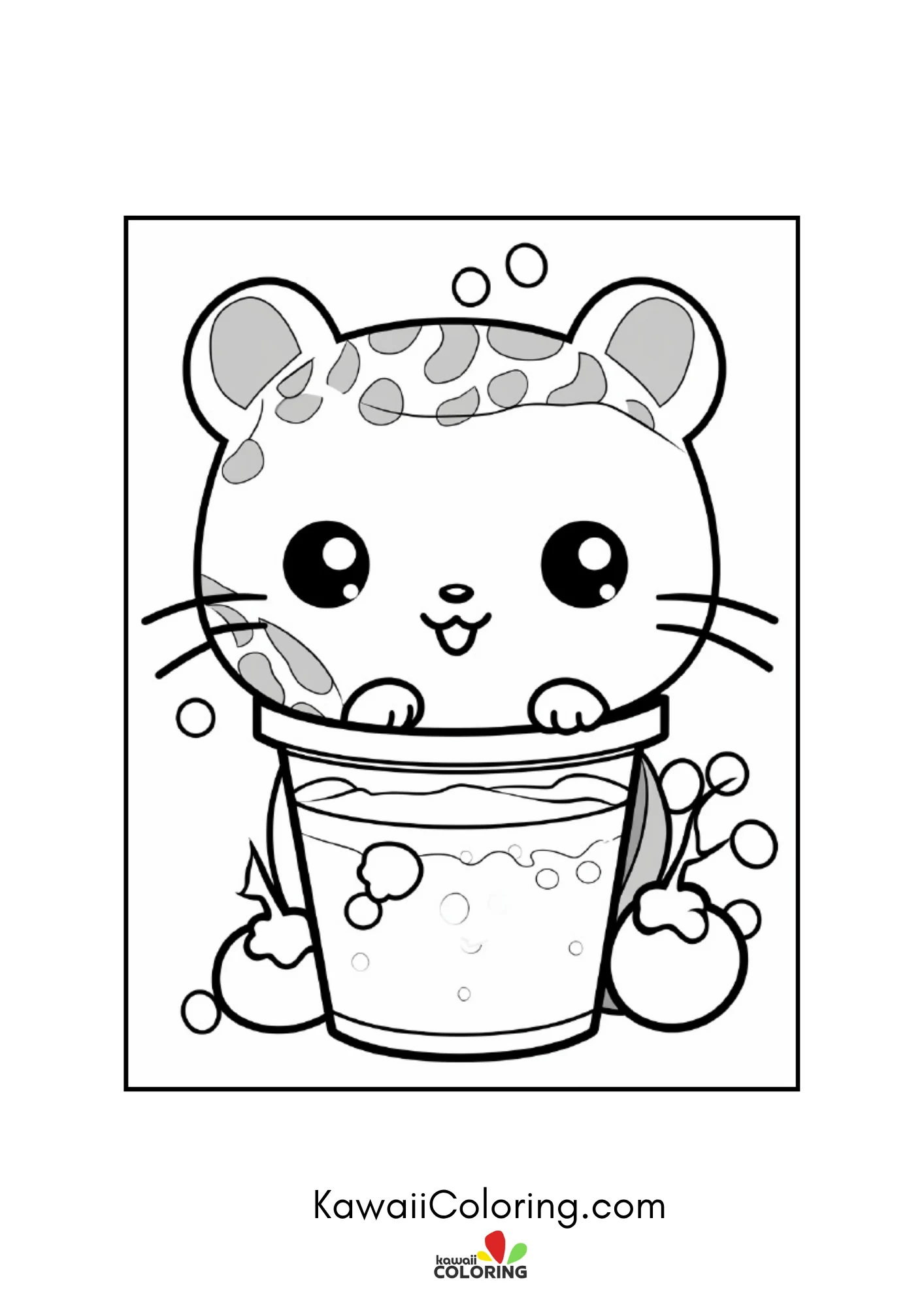 Cute cold drink coloring page