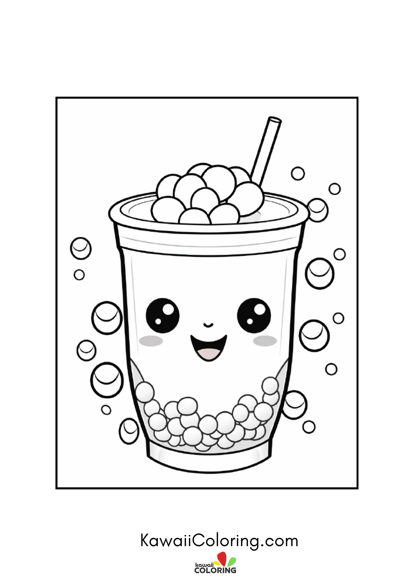 Playful drink character with hearts