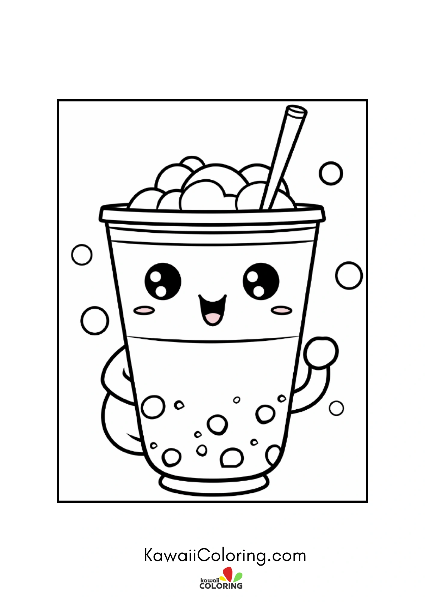Cute drink cup with smiling face