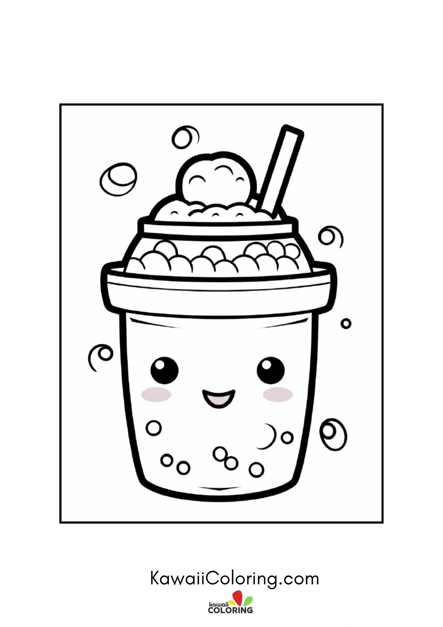 Cute cold drink coloring page