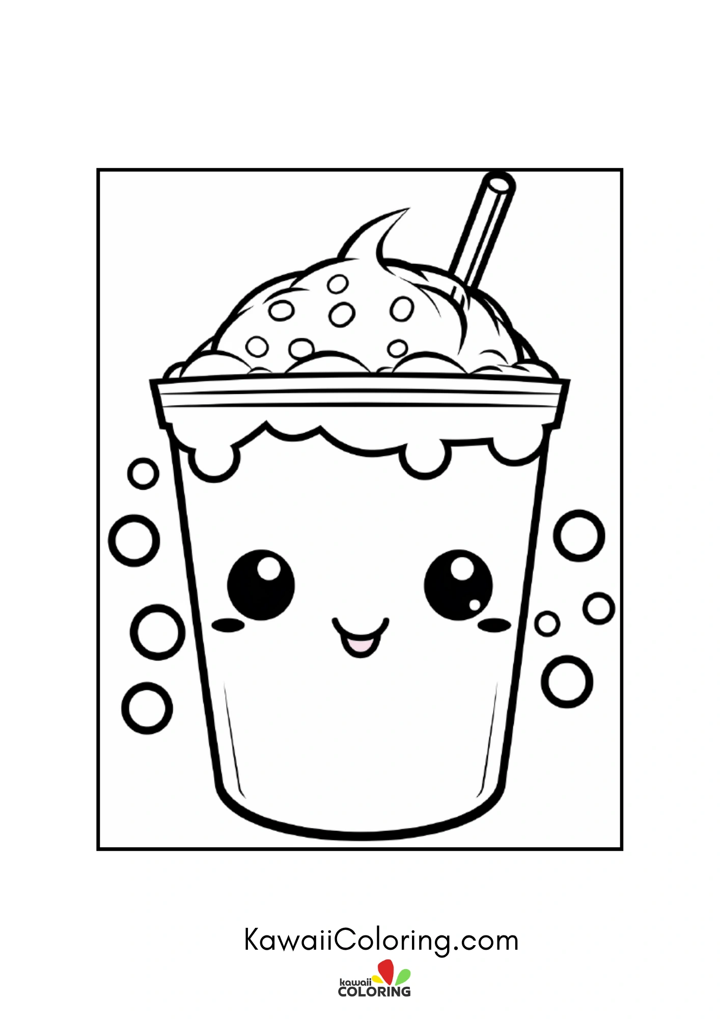 Playful drink character with hearts