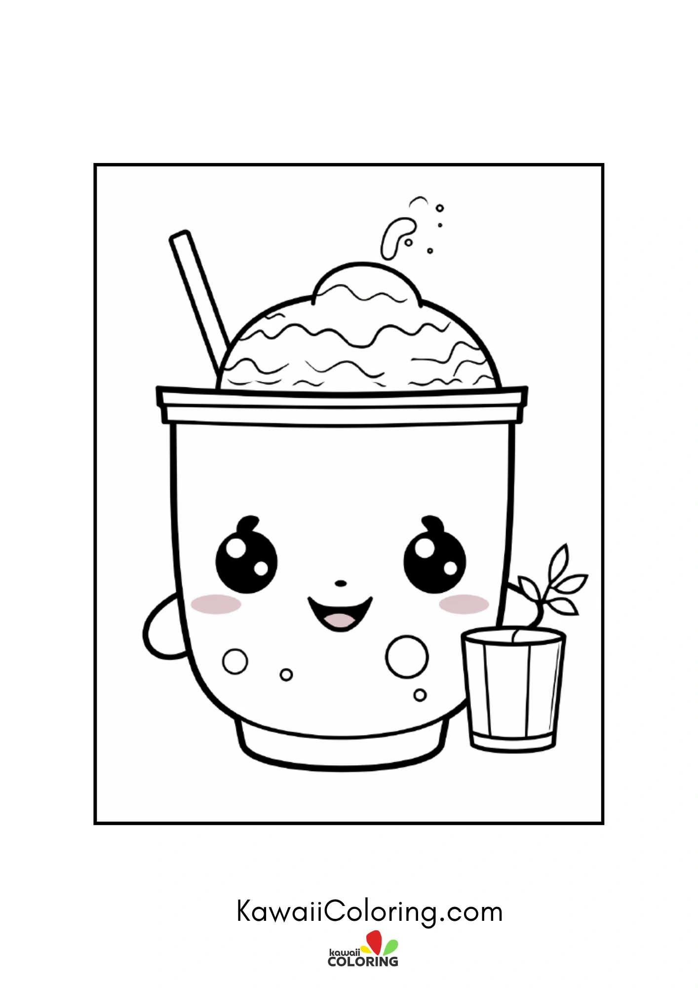 Playful drink character with hearts