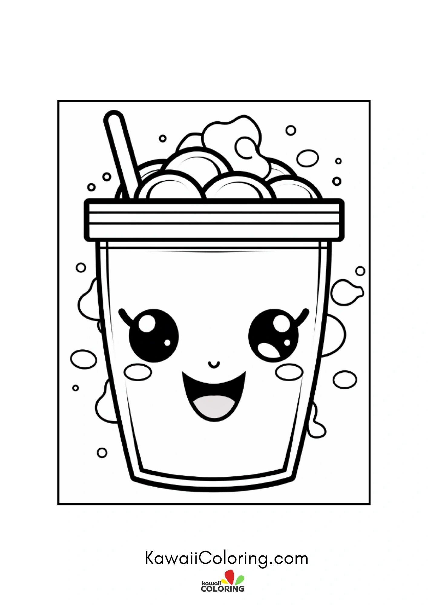 Cute drink cup with smiling face