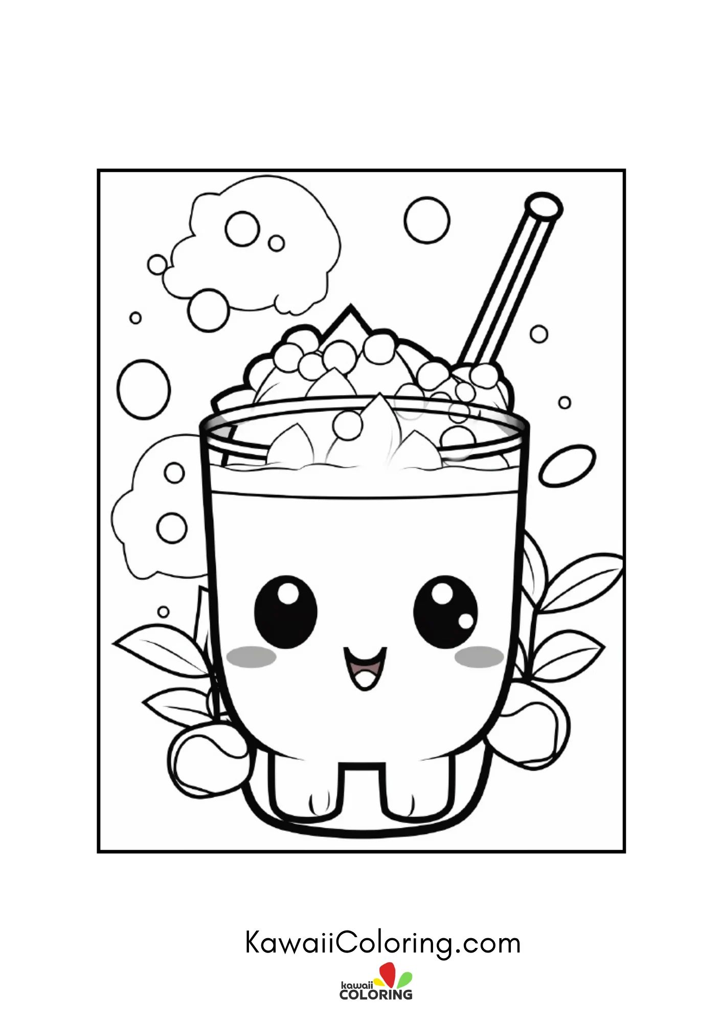 Smiling drink with fruit details