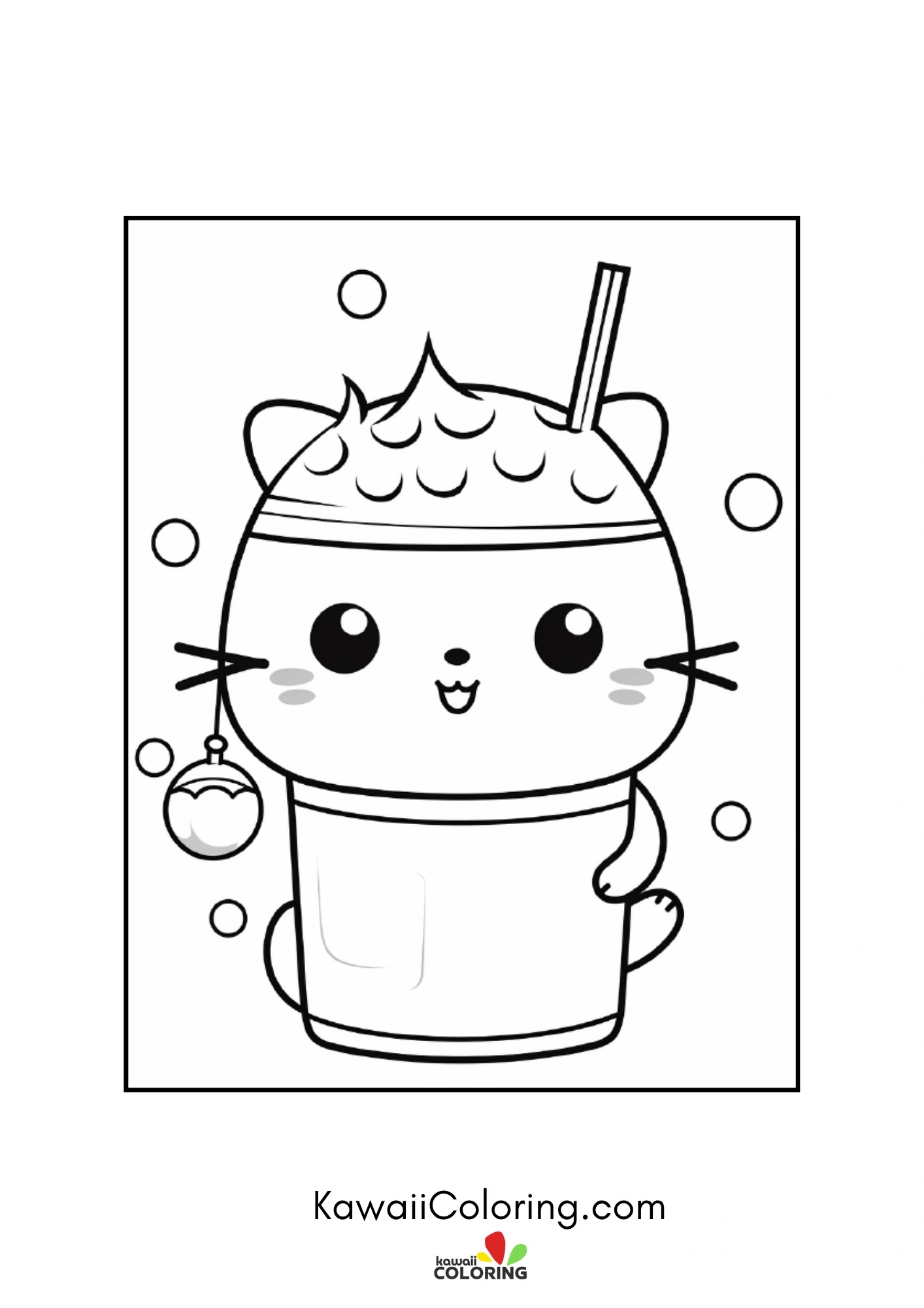 Cute cold drink coloring page