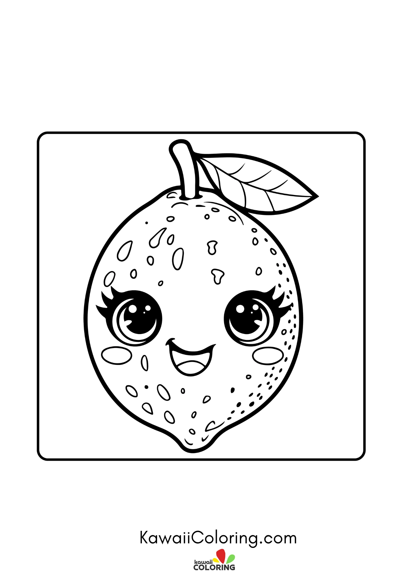 Cute fruit character with smiling face