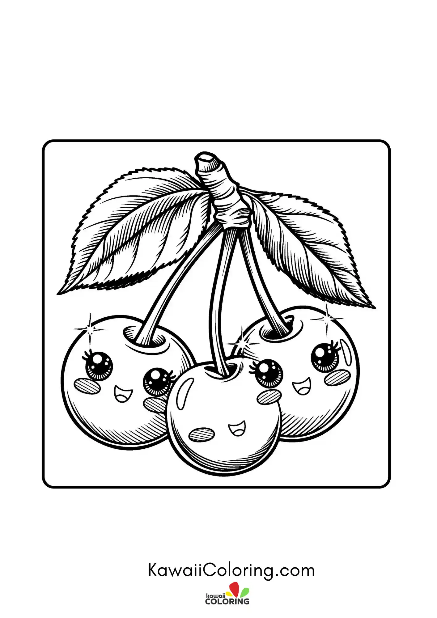 Cute fruit character with smiling face