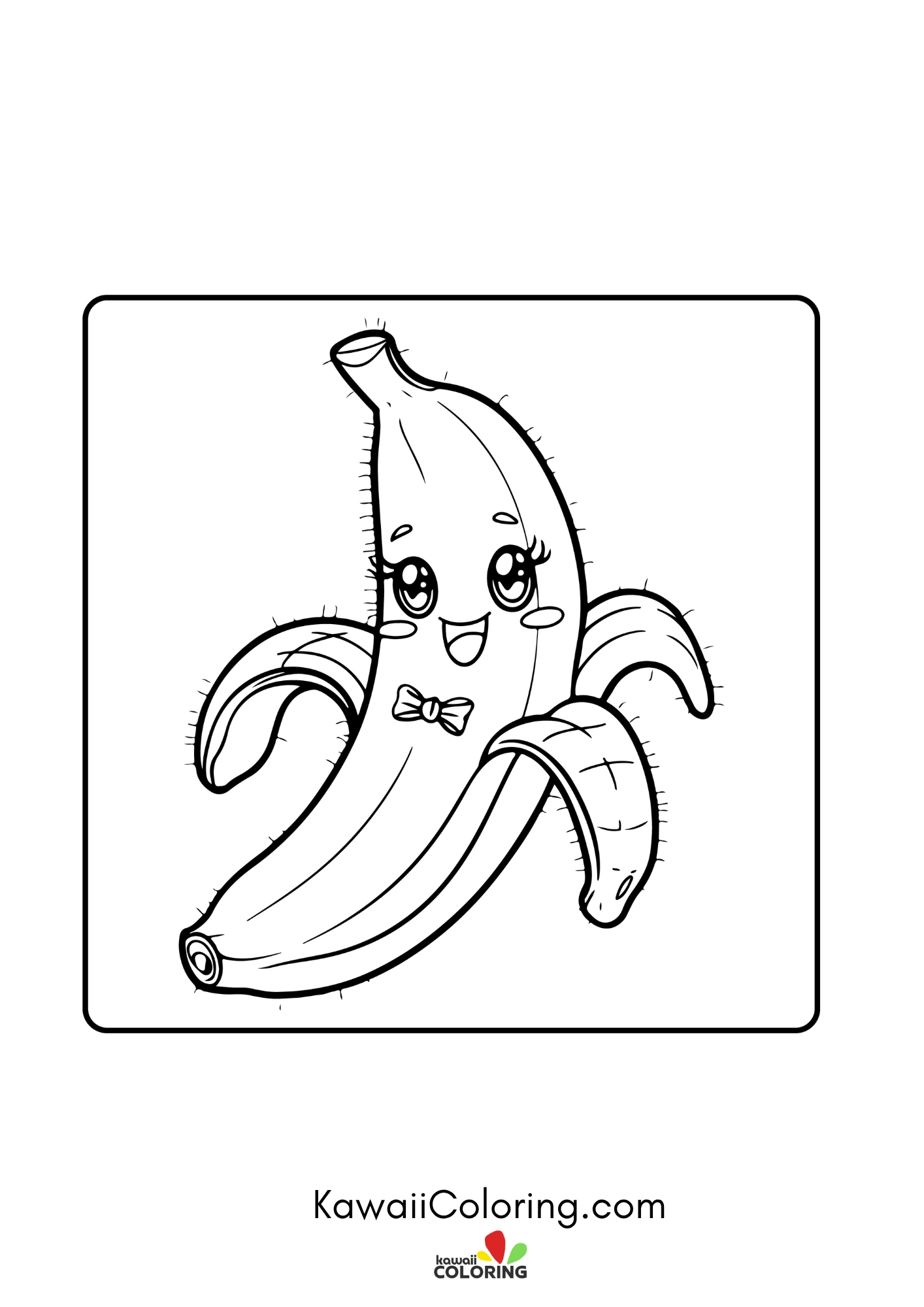 Fruit coloring page with playful details