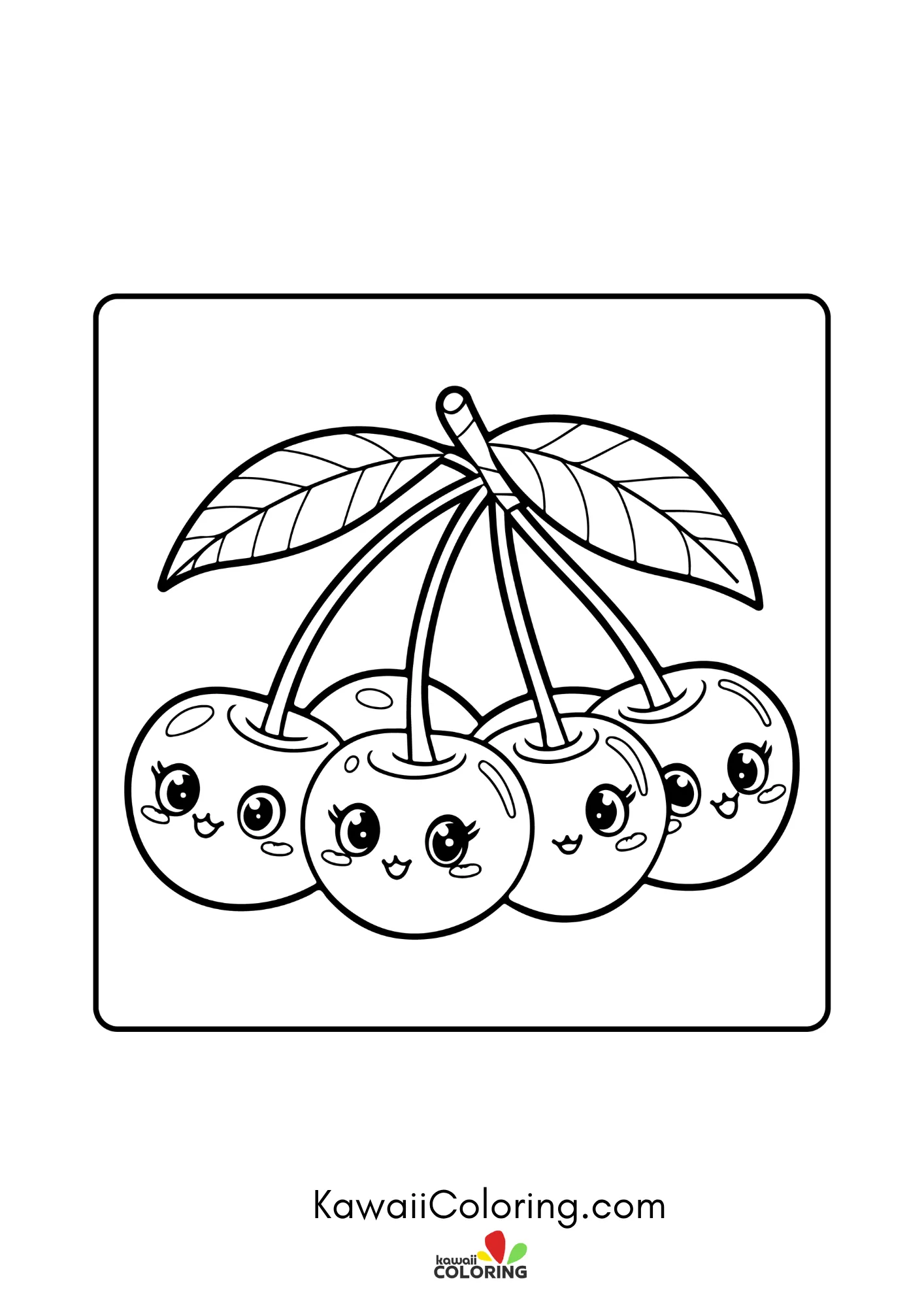 Fruit coloring page with playful details